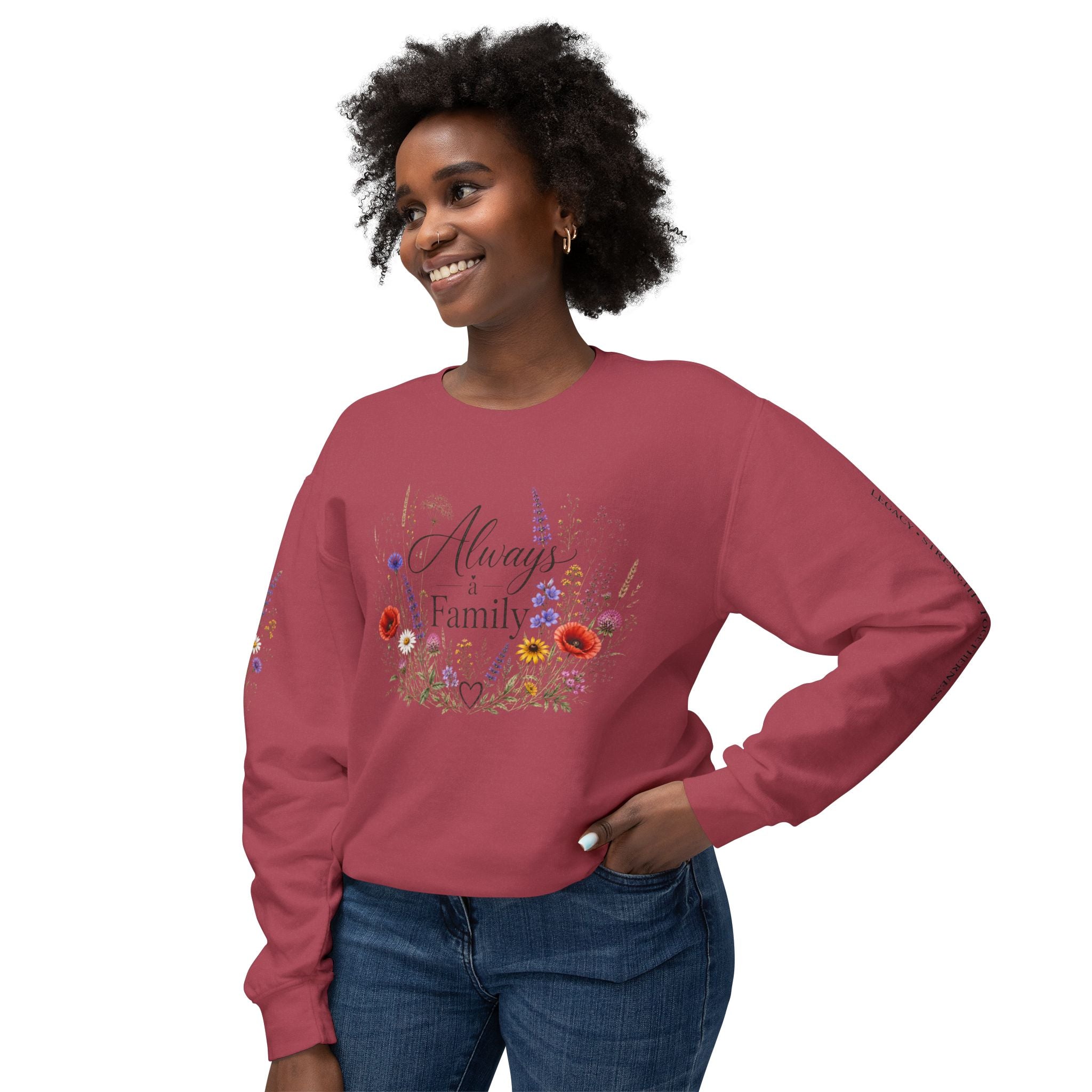 Always Family Floral Crewneck Sweatshirt