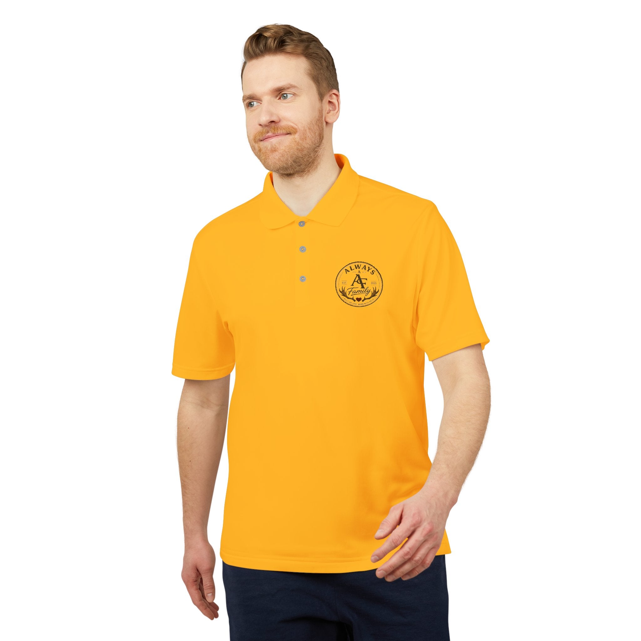 Embroidered Anchor Polo Shirt —AF Logo Performance Golf Polo
