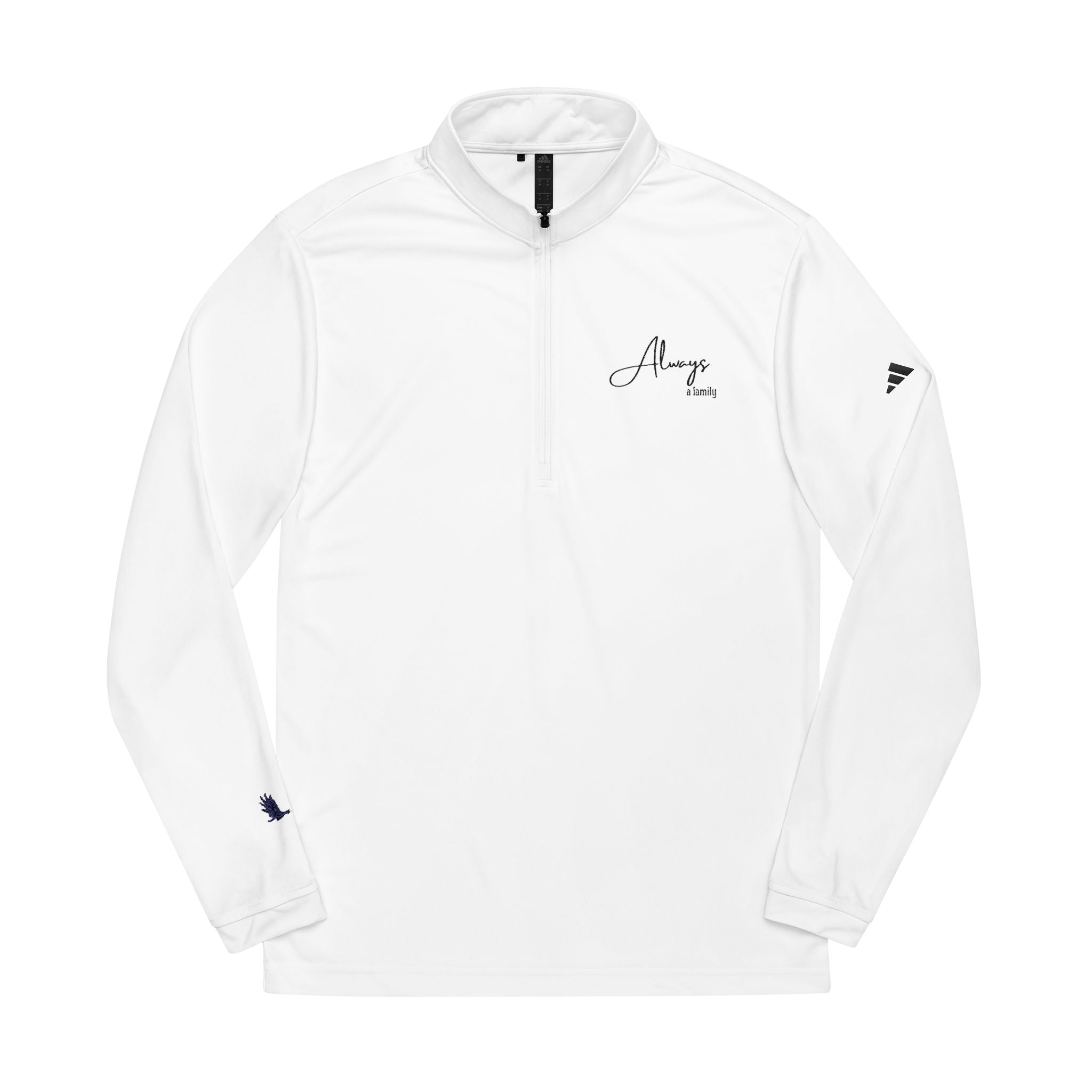 Embroidered adidas Quarter-Zip Pullover – Minimal Script Logo, Lightweight Performance Top