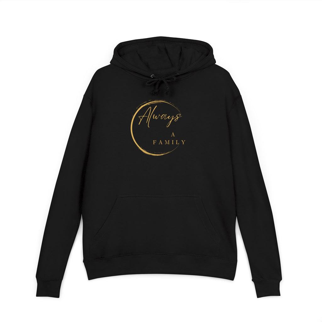 Hoodie — "Always a Family" Gold Crescent Pullover