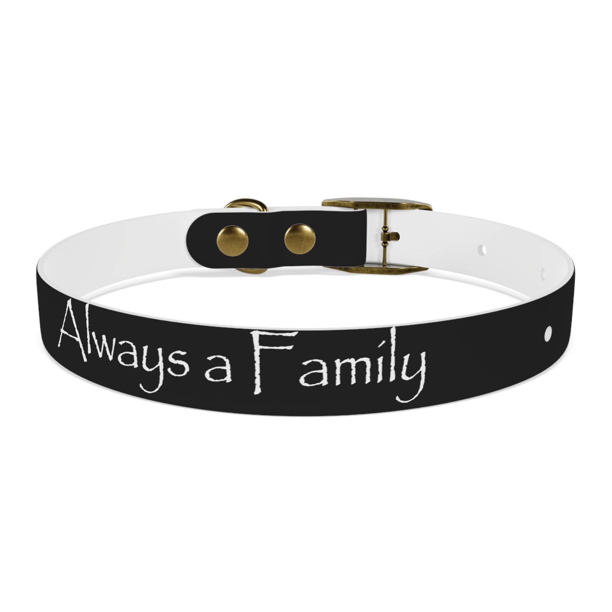 Dog Collar — "Always a Family" Personalized Black Chalkboard Pet Collar