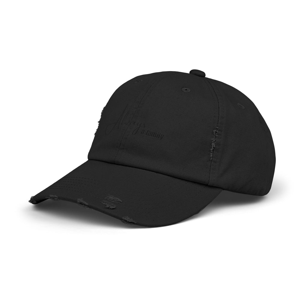 Distressed Black Baseball Cap — Vintage Washed Dad Hat