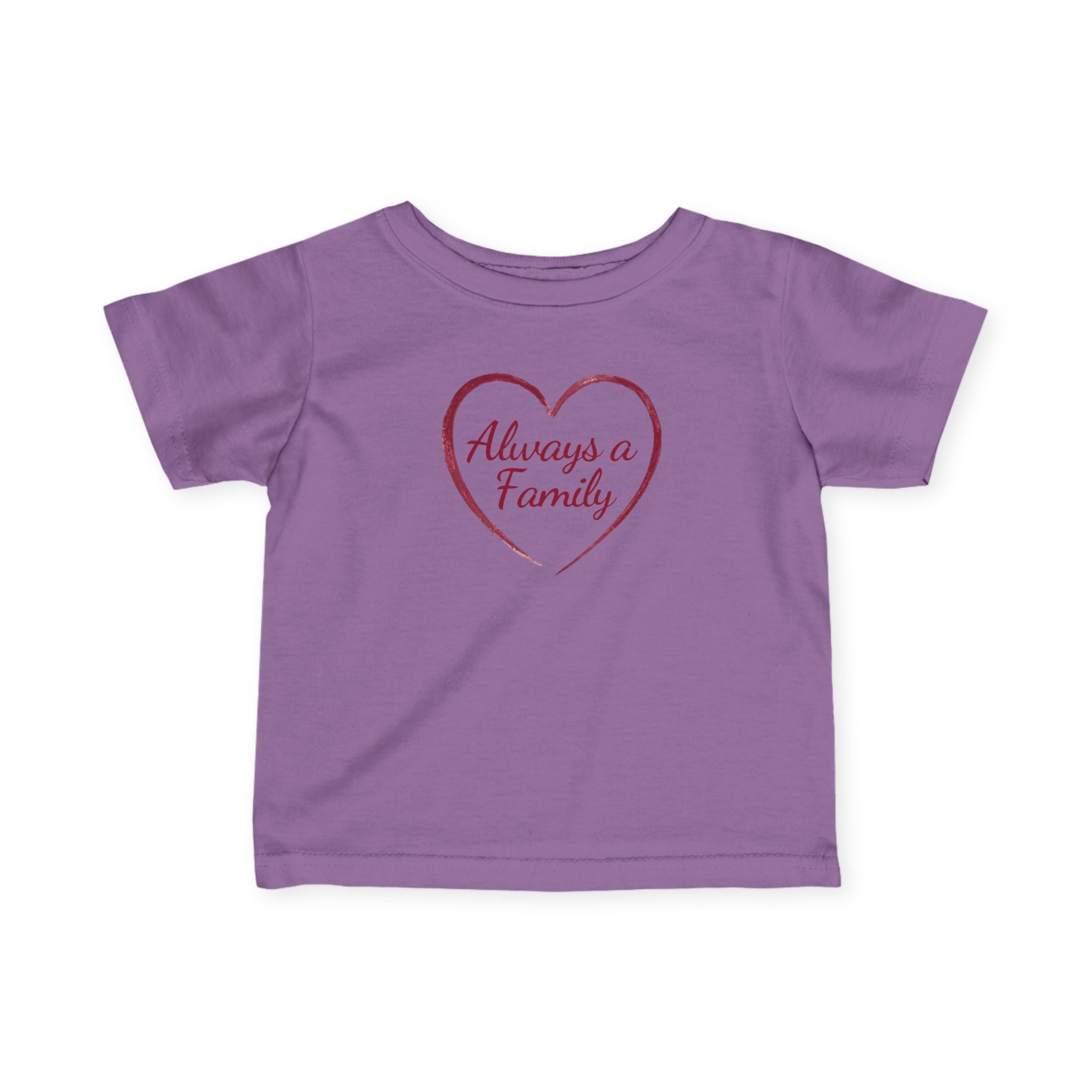 Infant Tee – "Always a Family" Heart Baby Shirt
