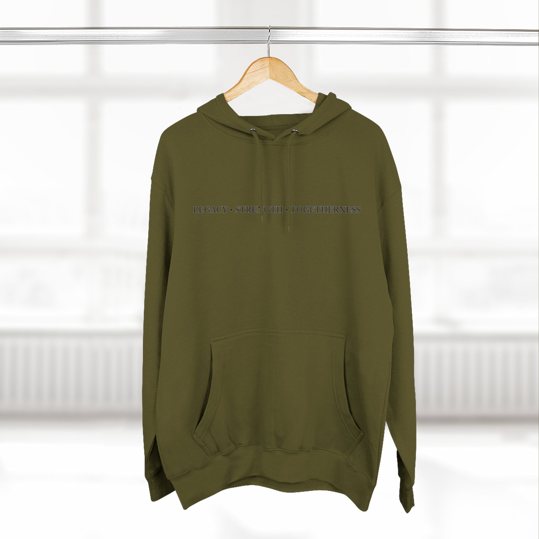 Moose Illustration Hoodie — "Always A Family" Graphic Fleece Hoodie