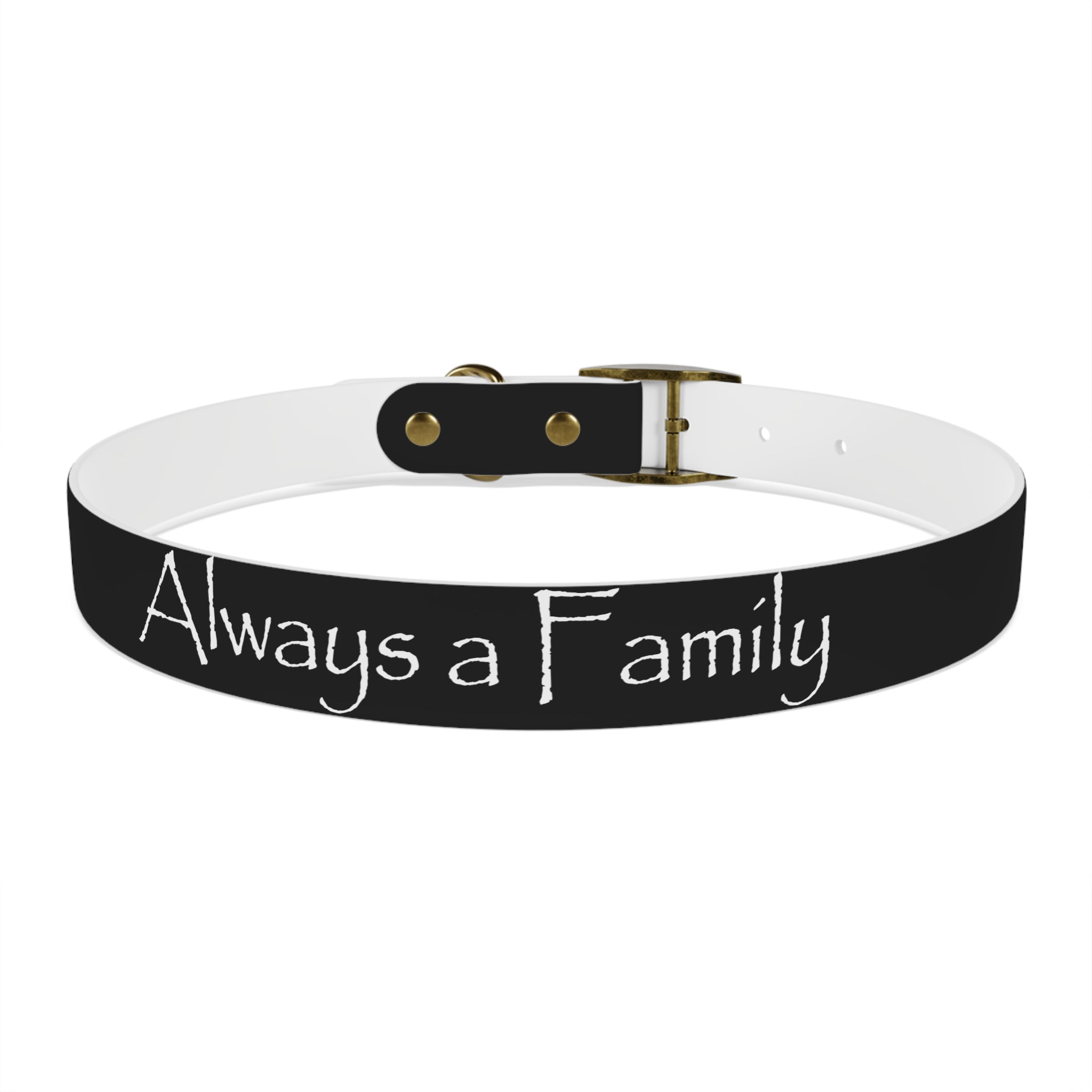 Dog Collar — "Always a Family" Personalized Black Chalkboard Pet Collar