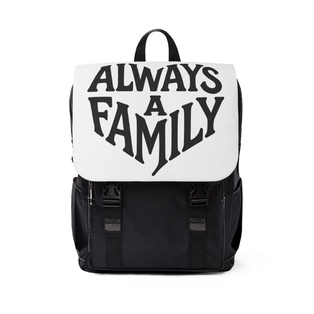 Always a Family Casual Shoulder Backpack — Bold Typography Shoulder Backpack