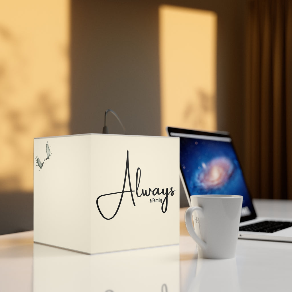 Always a Family Cube Lamp — Inspirational Decorative Light for Home & Gifts