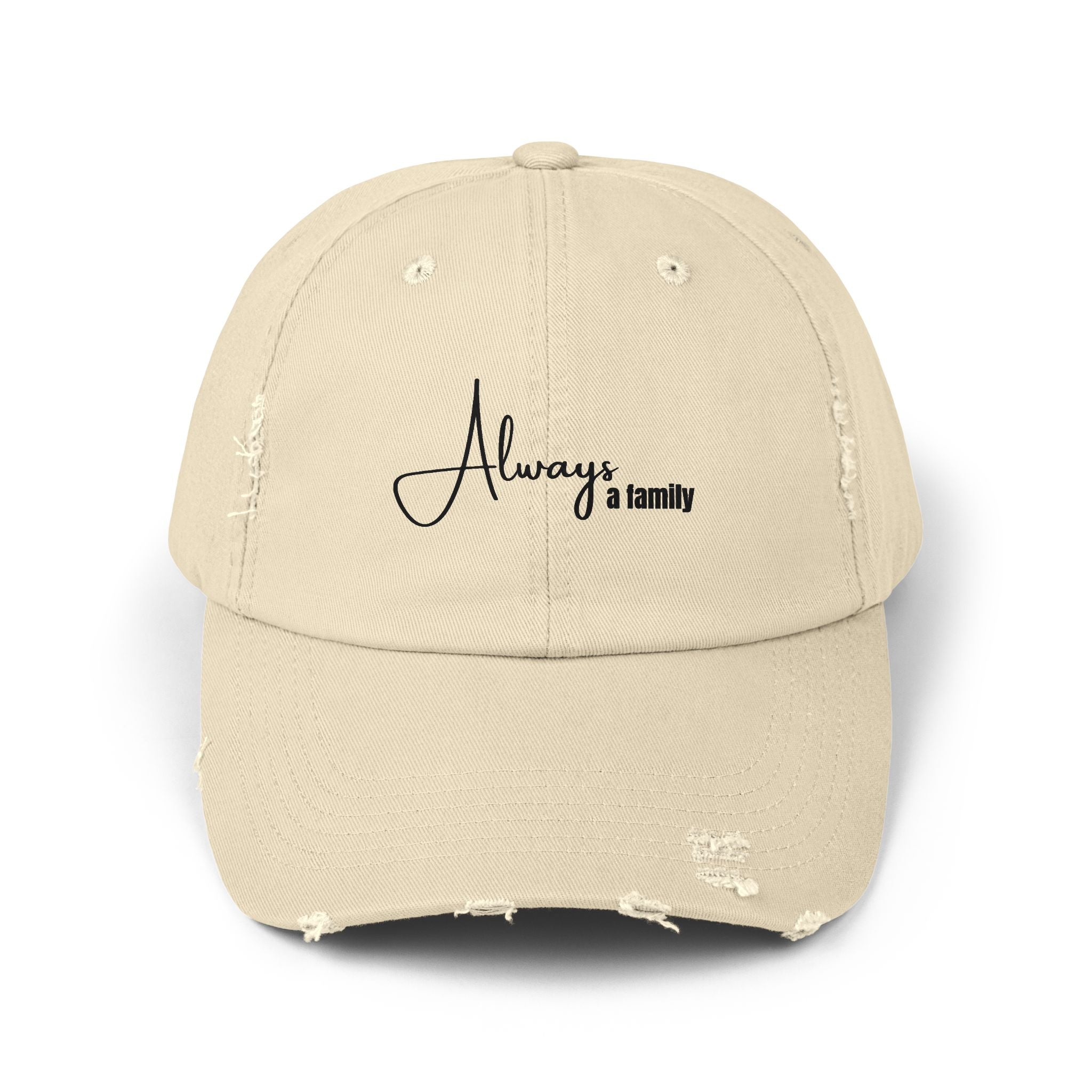 Distressed Black Baseball Cap — Vintage Washed Dad Hat