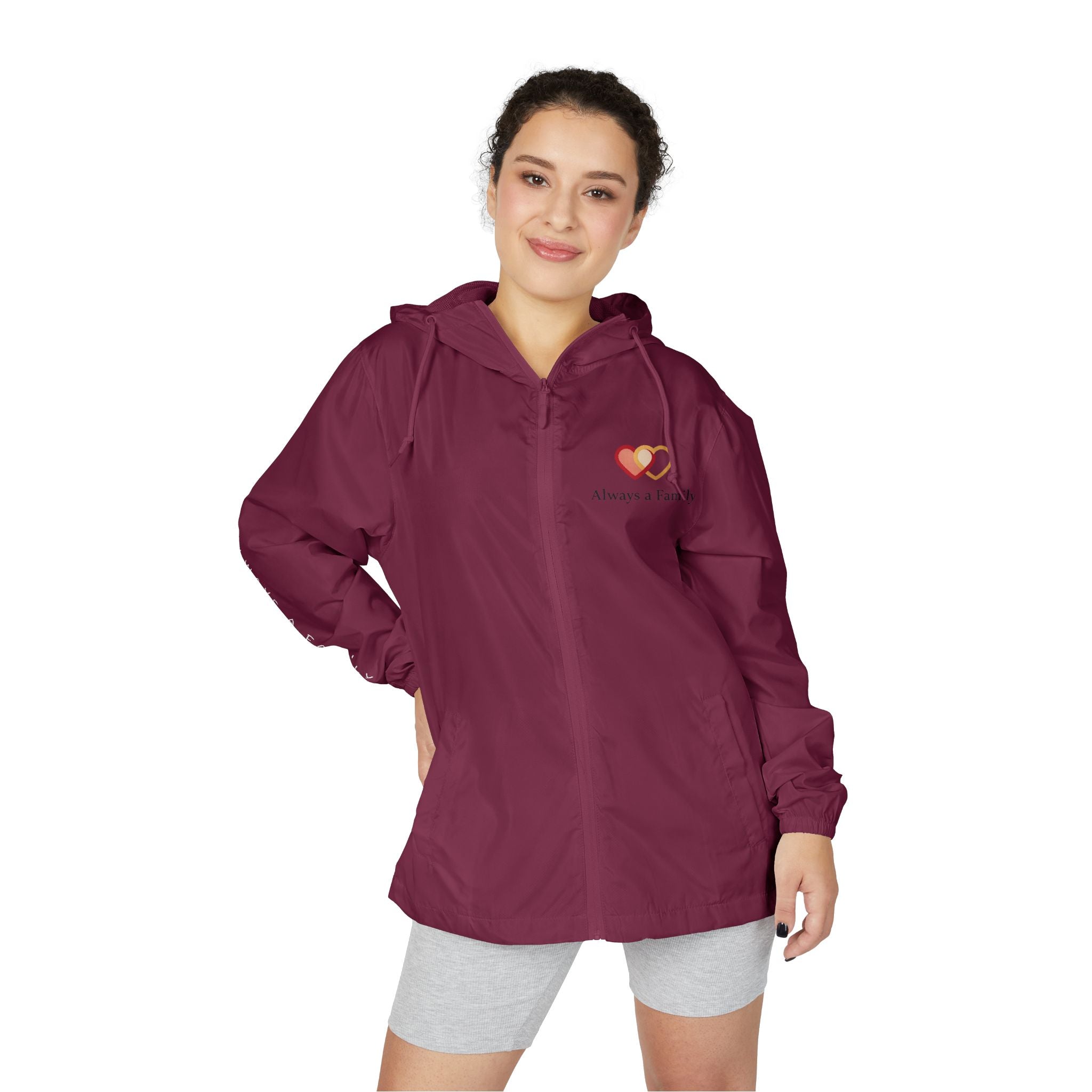 Red Heart Always a Family Windbreaker Jacket