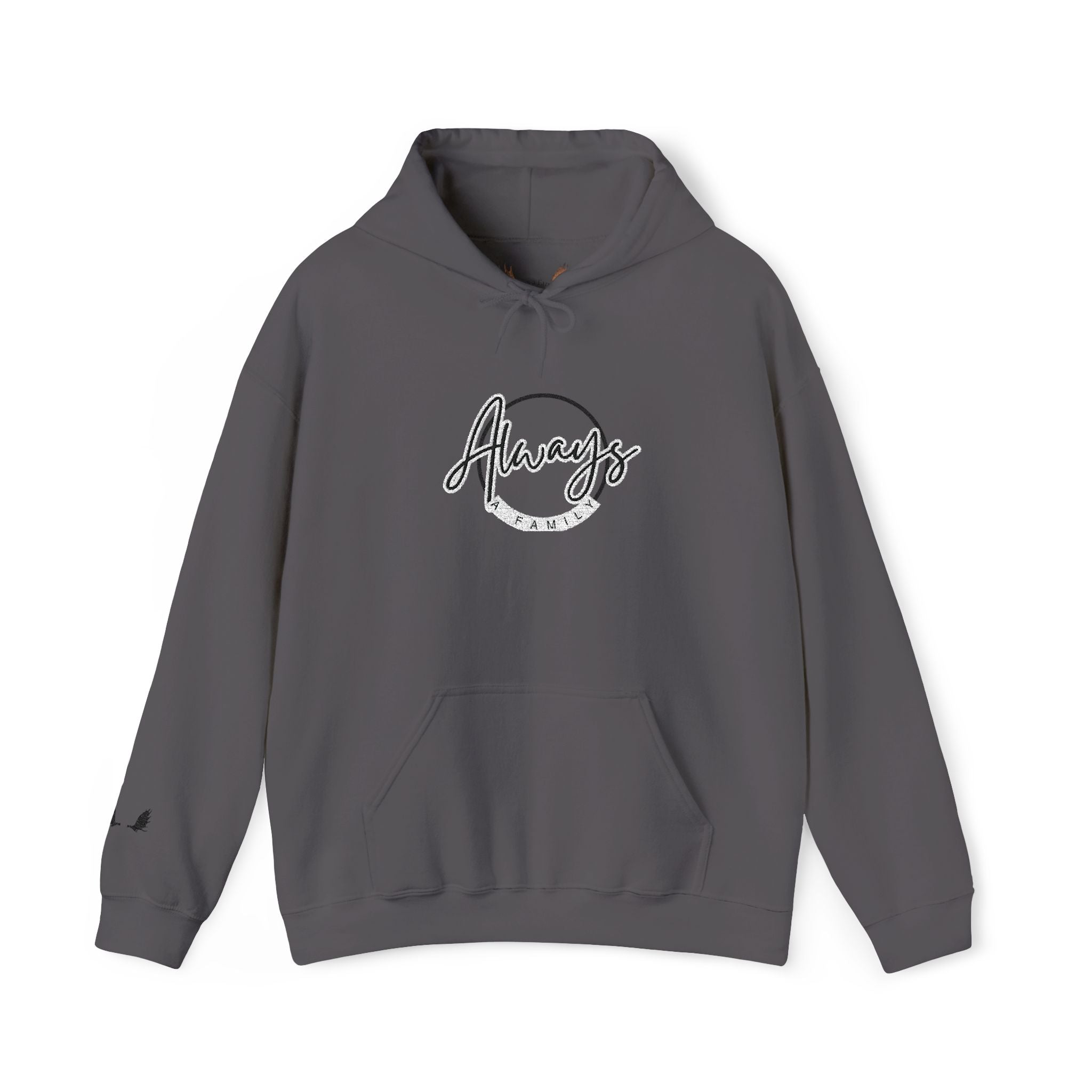 Always a Family Script Hoodie —  Unisex Graphic Pullover