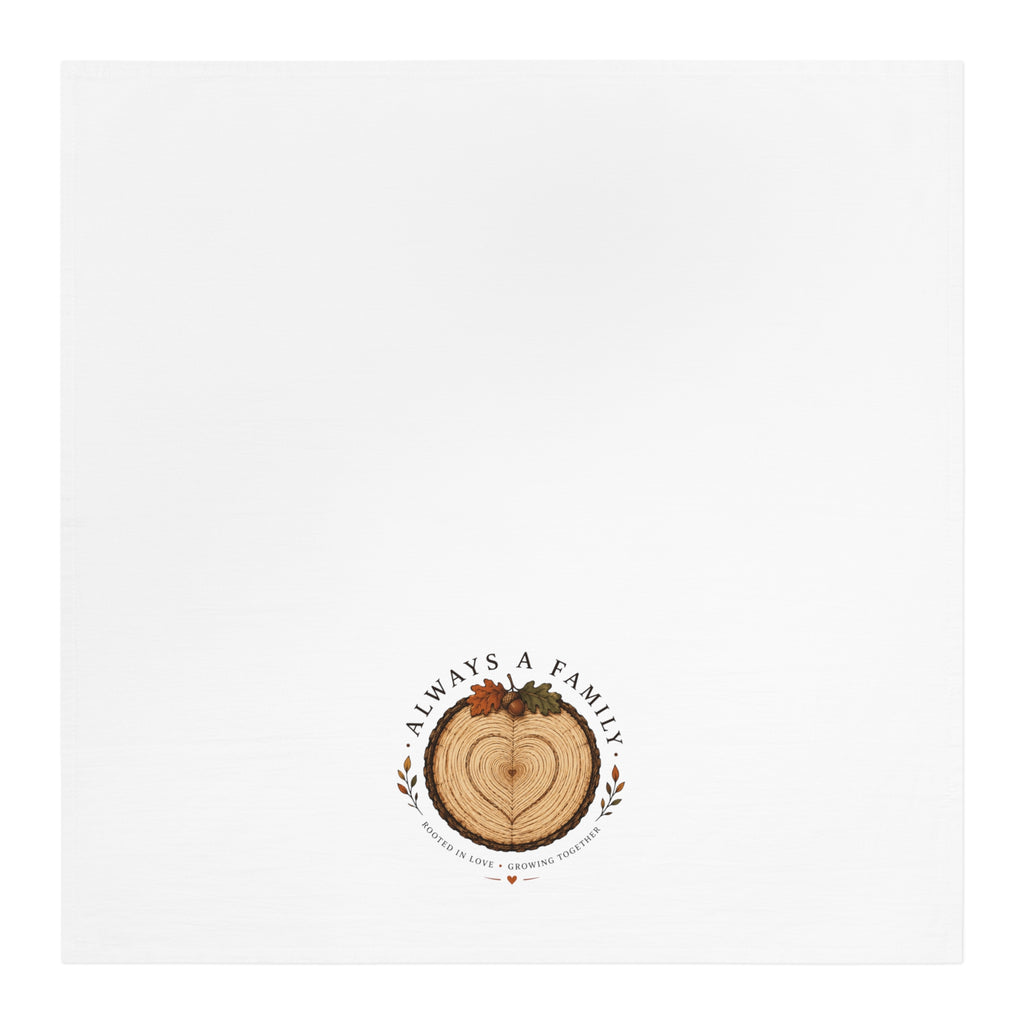 Always a Family Wood Slice Tea Towel – Rustic Family Kitchen Gift