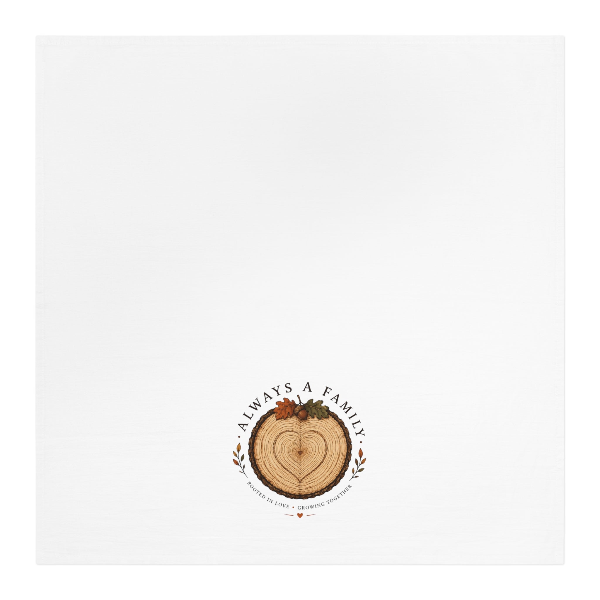 Always a Family Wood Slice Tea Towel – Rustic Family Kitchen Gift
