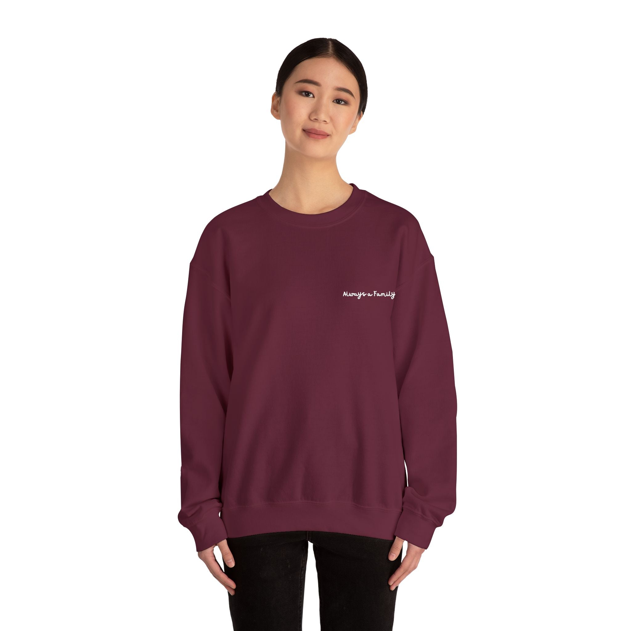 Minimal Script Logo Crewneck Sweatshirt – Subtle White Chest Print
