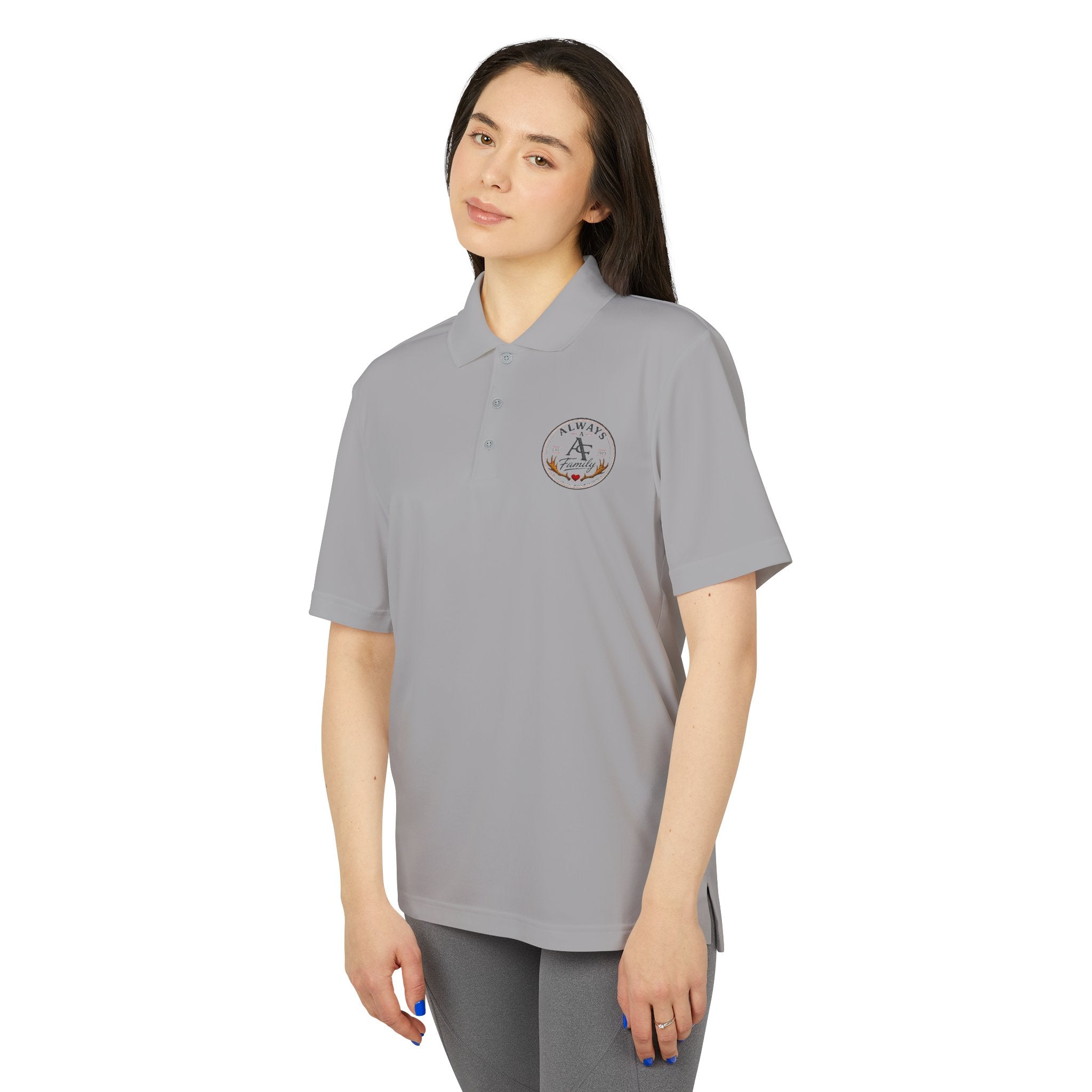 Embroidered Anchor Polo Shirt —AF Logo Performance Golf Polo