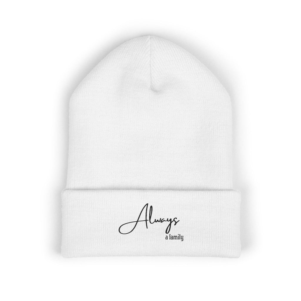Embroidered 'Always a Family Classic Cuffed Beanie