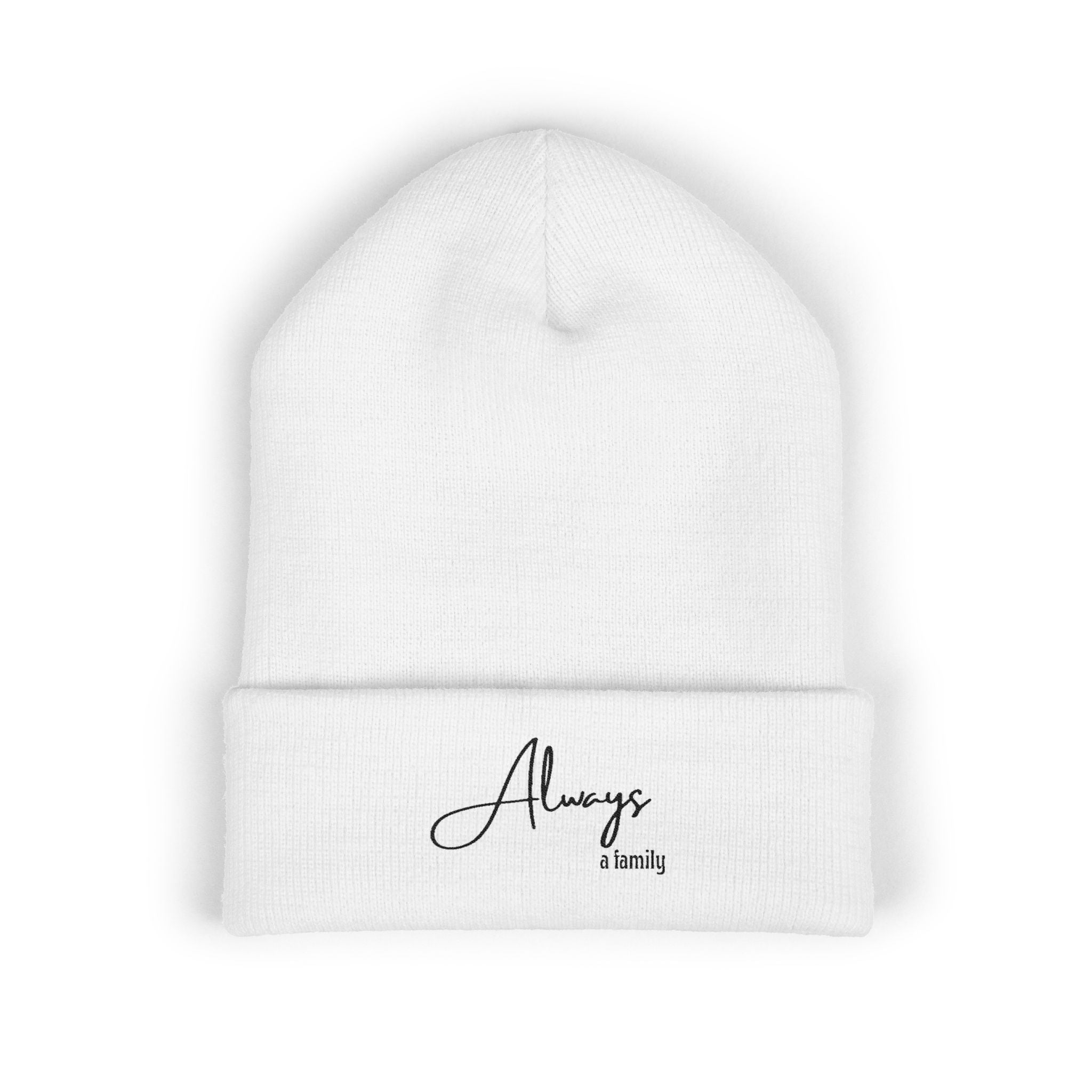 Embroidered 'Always a Family Classic Cuffed Beanie