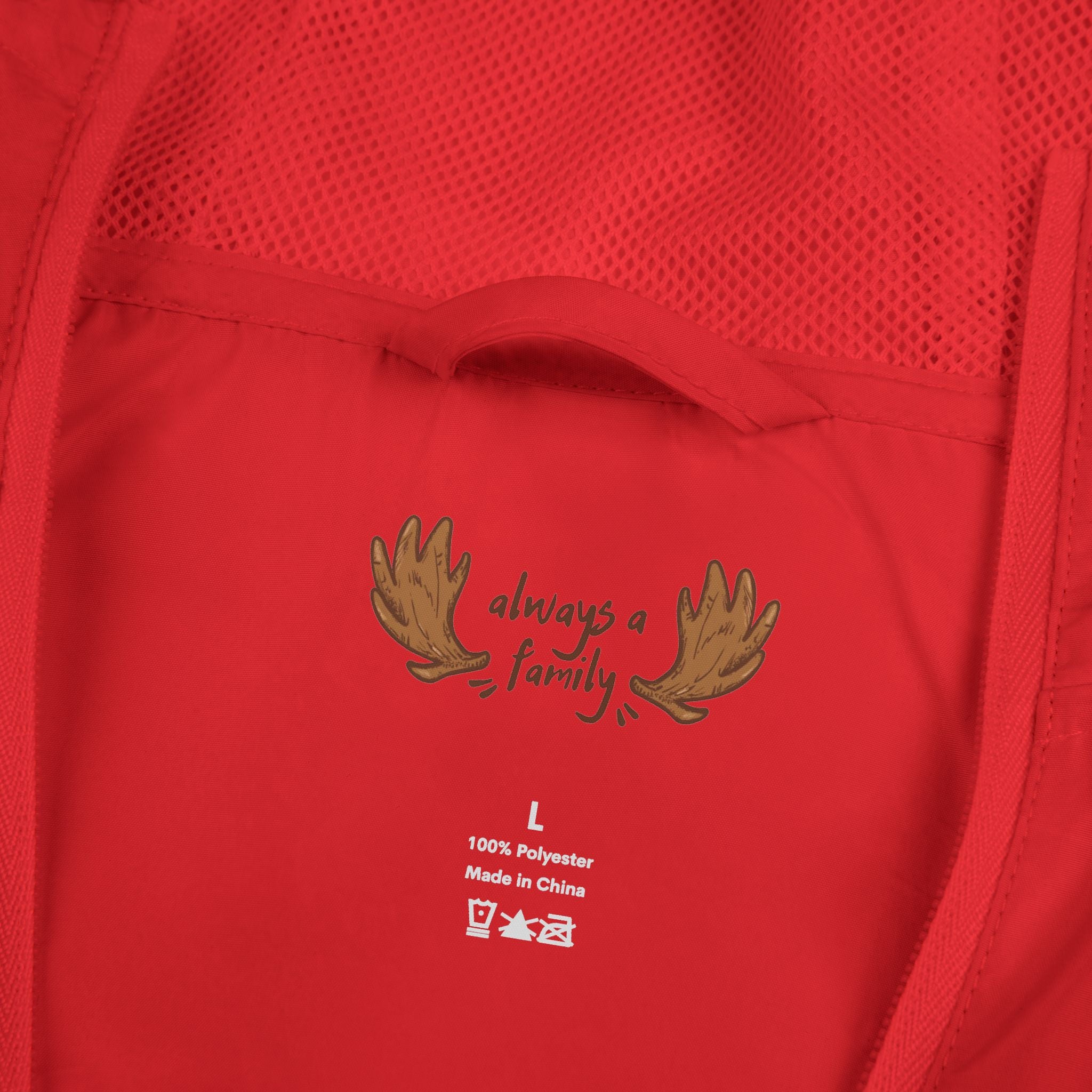 Red Heart Always a Family Windbreaker Jacket