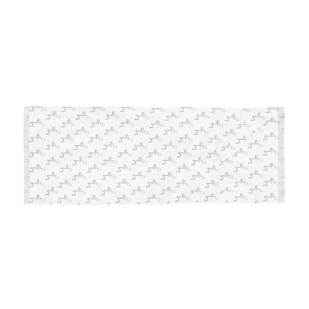 Light Scarf - Minimal Monogram Print Lightweight Scarf