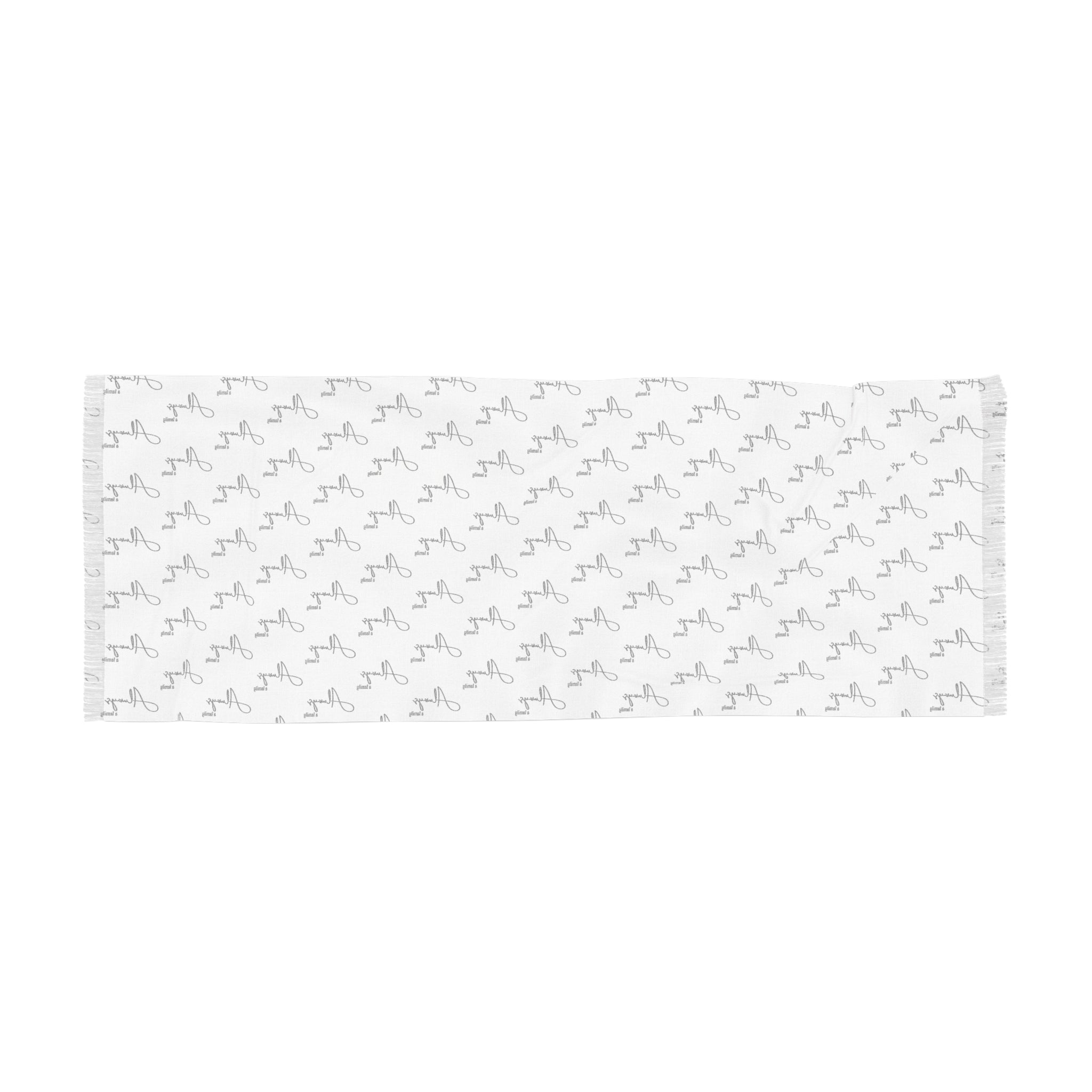 Light Scarf - Minimal Monogram Print Lightweight Scarf