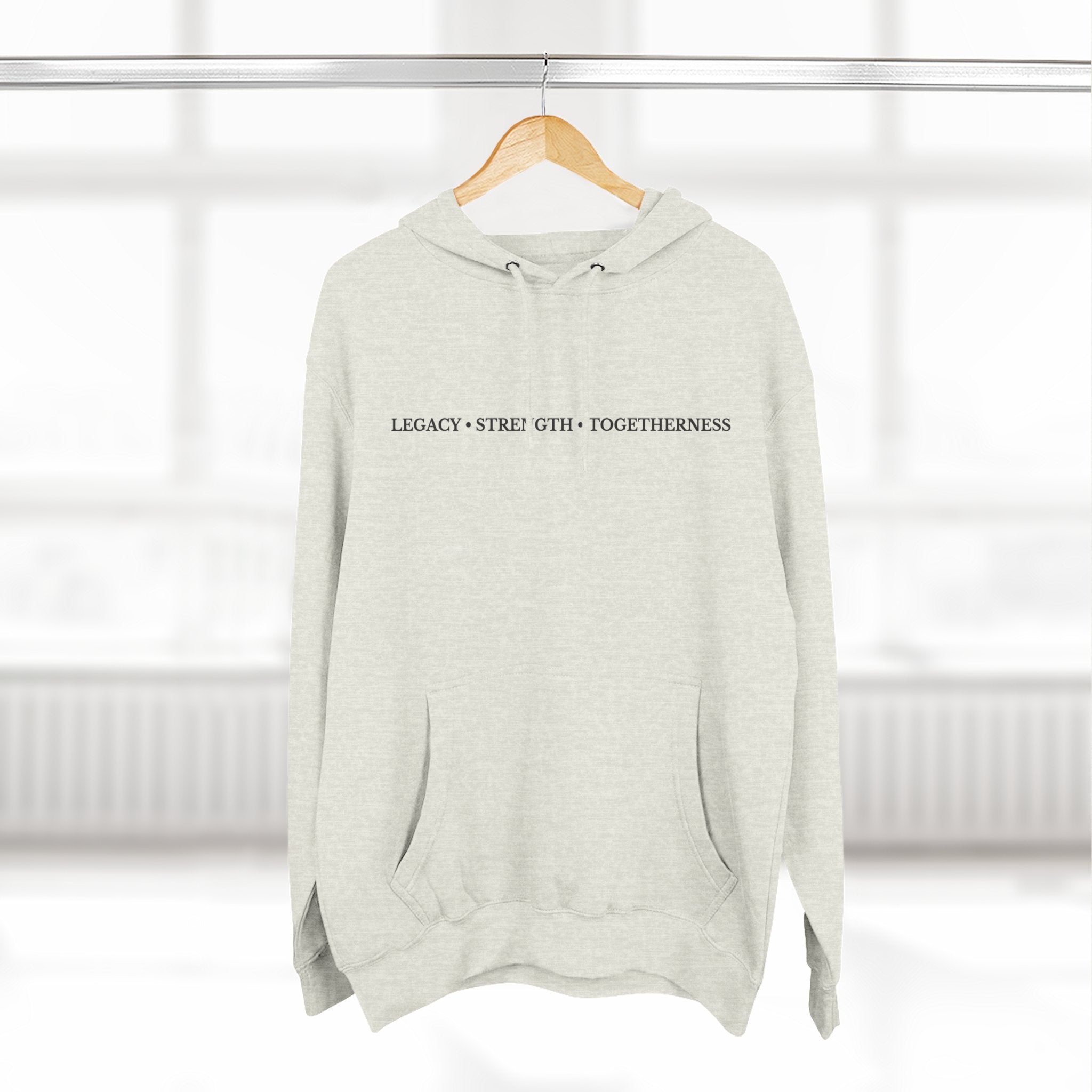 Moose Illustration Hoodie — "Always A Family" Graphic Fleece Hoodie