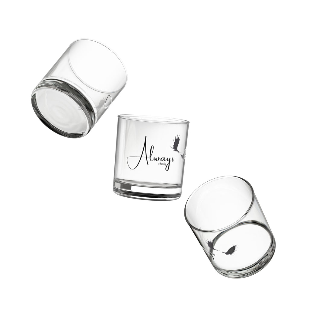 Always & Forever 10oz Rocks Glass — Romantic Whiskey Tumblers with Moose Design