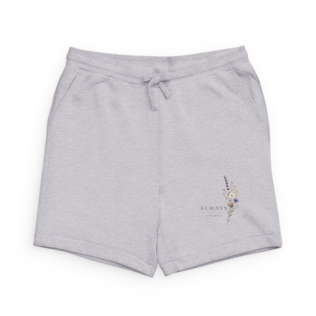 Embroidered Floral Lounge Shorts — Cozy Sponge Fleece Sweatshorts
