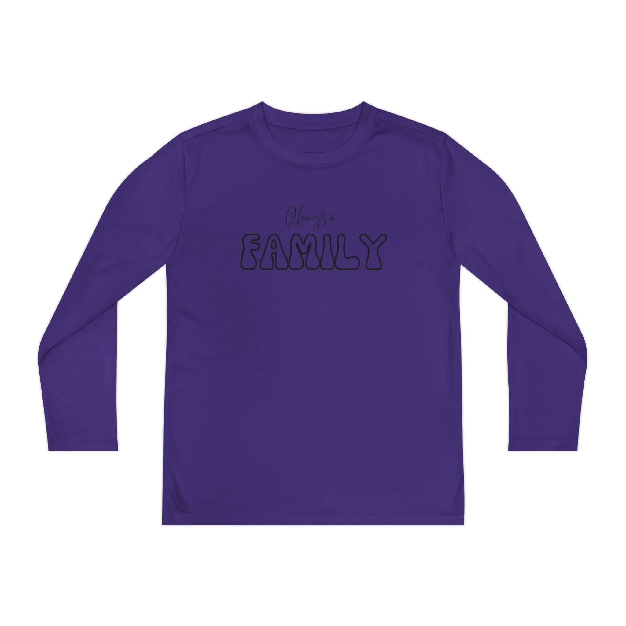 Youth Long Sleeve Tee — "Always a FAMILY" Graphic Kids Shirt