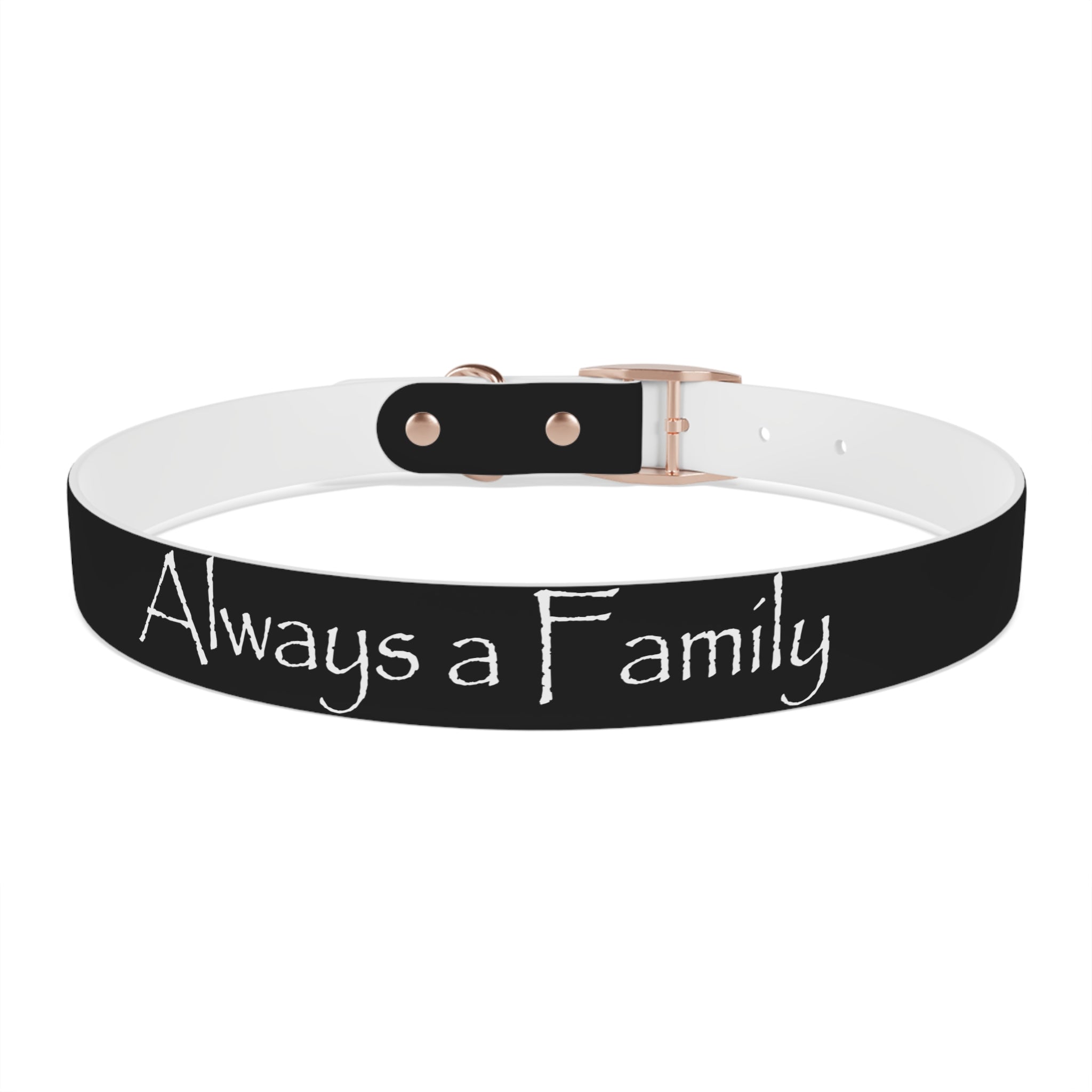 Dog Collar — "Always a Family" Personalized Black Chalkboard Pet Collar
