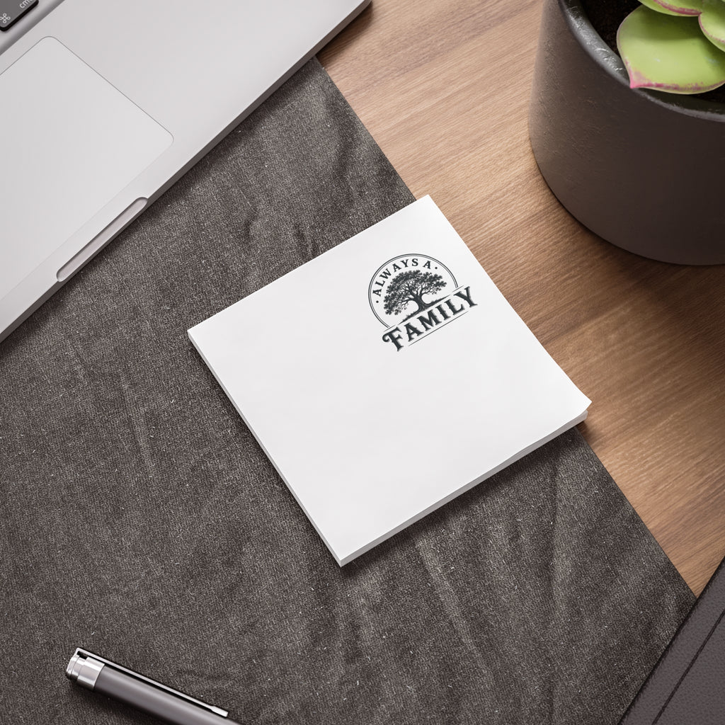 Always a Family Post-it Note Pad — Tree Logo Sticky Notes for Home & Family