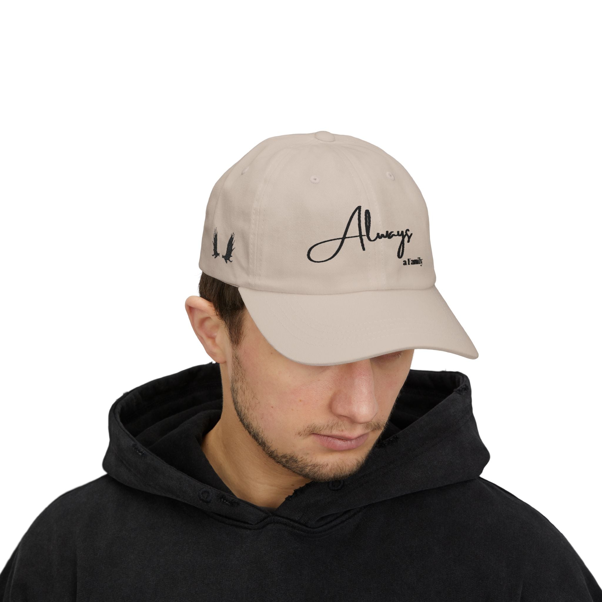 Always a Family Dad Cap – Minimal Script Embroidered Baseball Hat