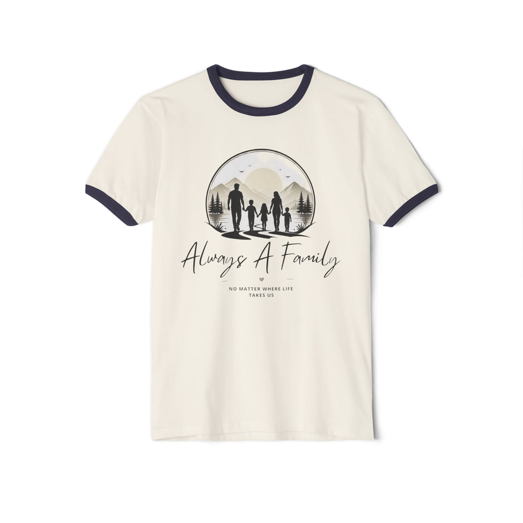 Always A Family Ringer T‑Shirt — Silhouette Family Adventure Tee