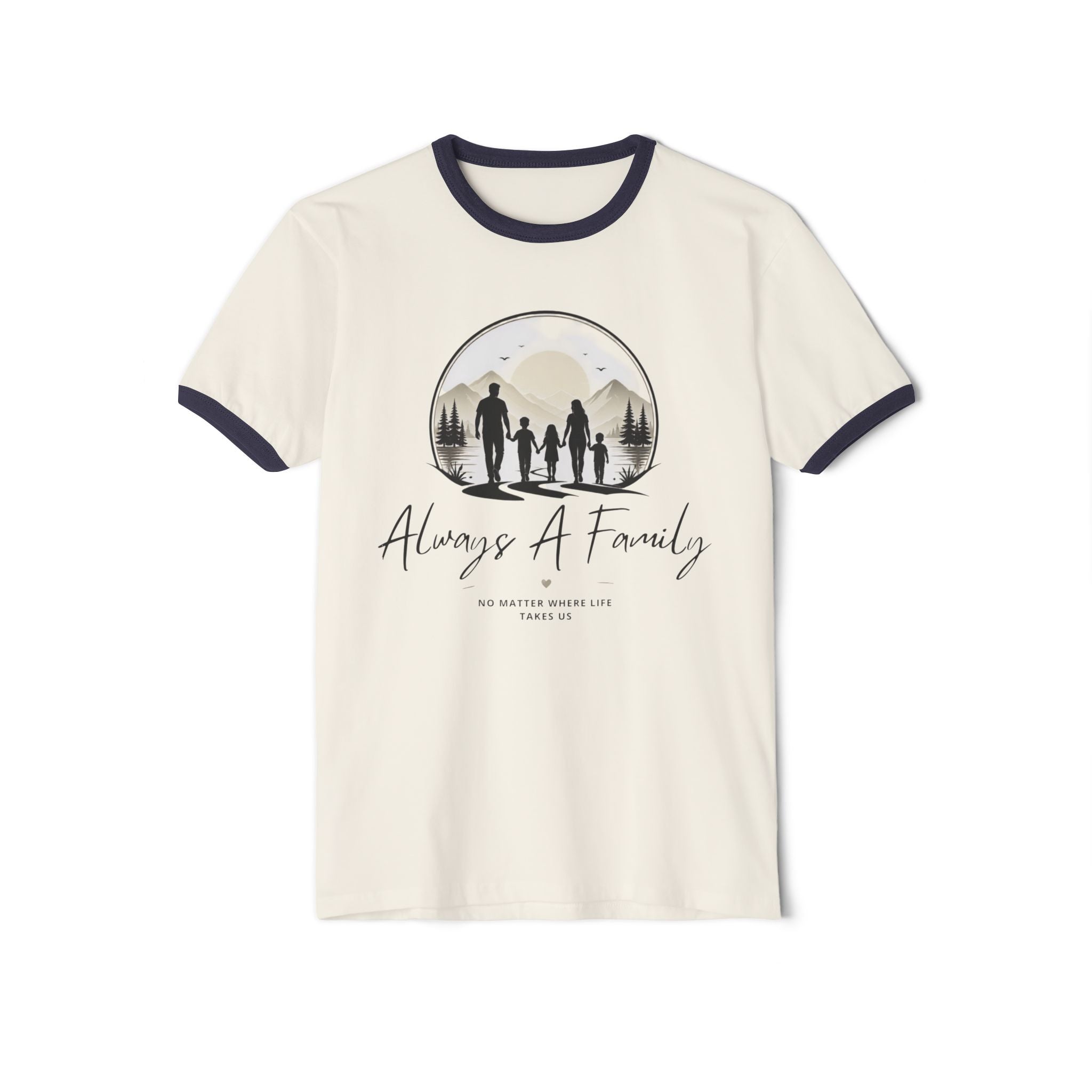Always A Family Ringer T‑Shirt — Silhouette Family Adventure Tee