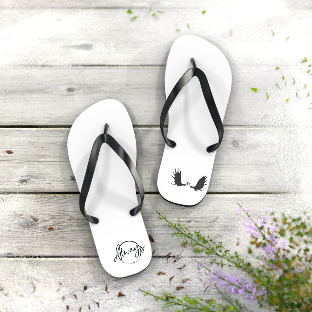Always Family Flip Flops — Casual Beach Sandals with moose  Graphic