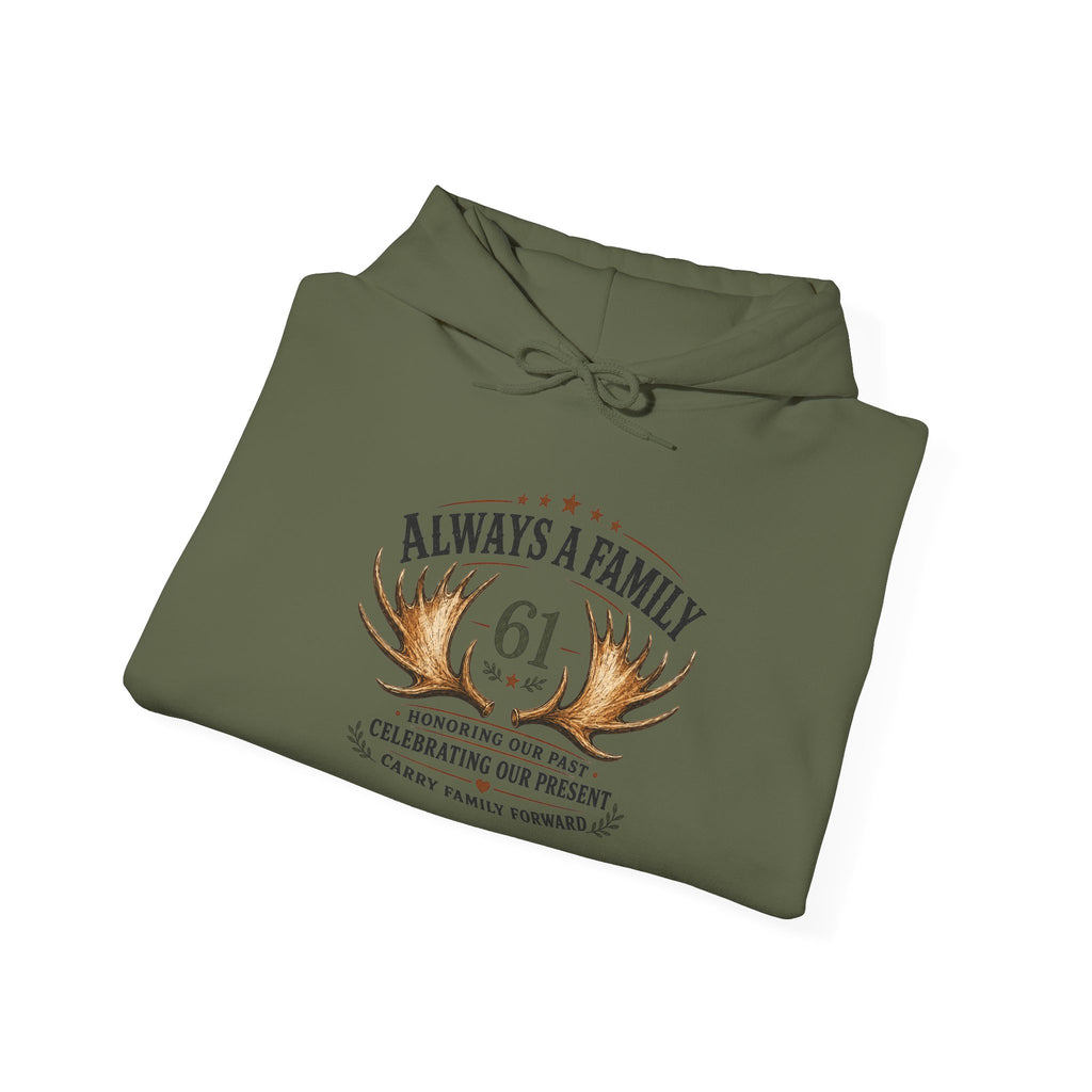 Hoodie — "Always a Family"  Antlers Pullover