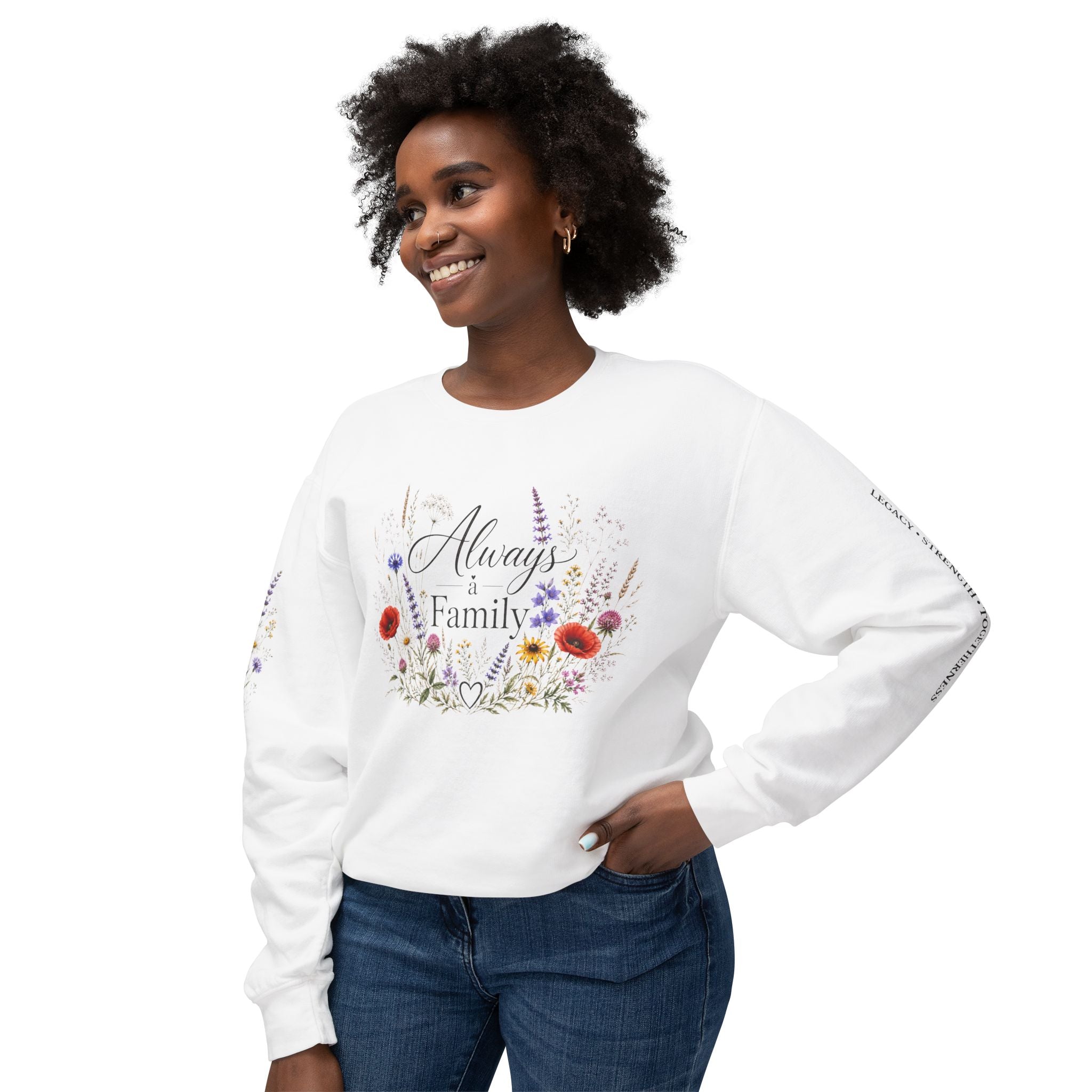 Always Family Floral Crewneck Sweatshirt
