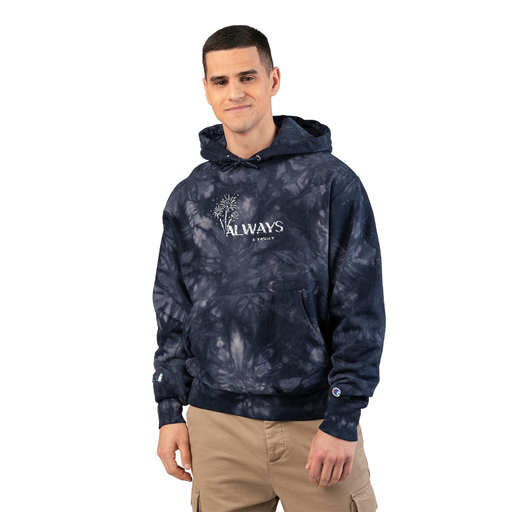 Unisex Champion Tie-Dye Hoodie (Embroidery) Fourth of July