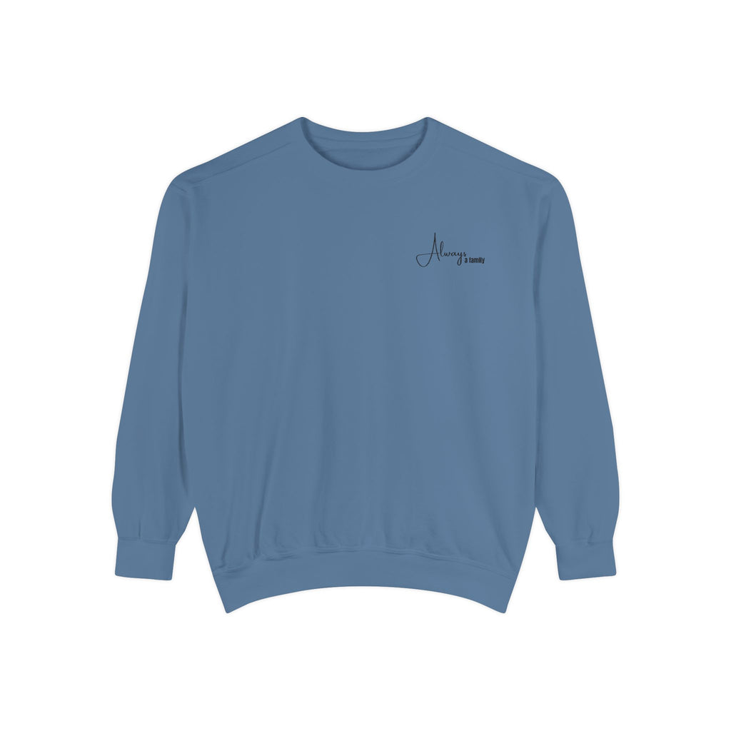 Minimalist 'Always' Script Sweatshirt — White Garment-Dyed Crewneck
