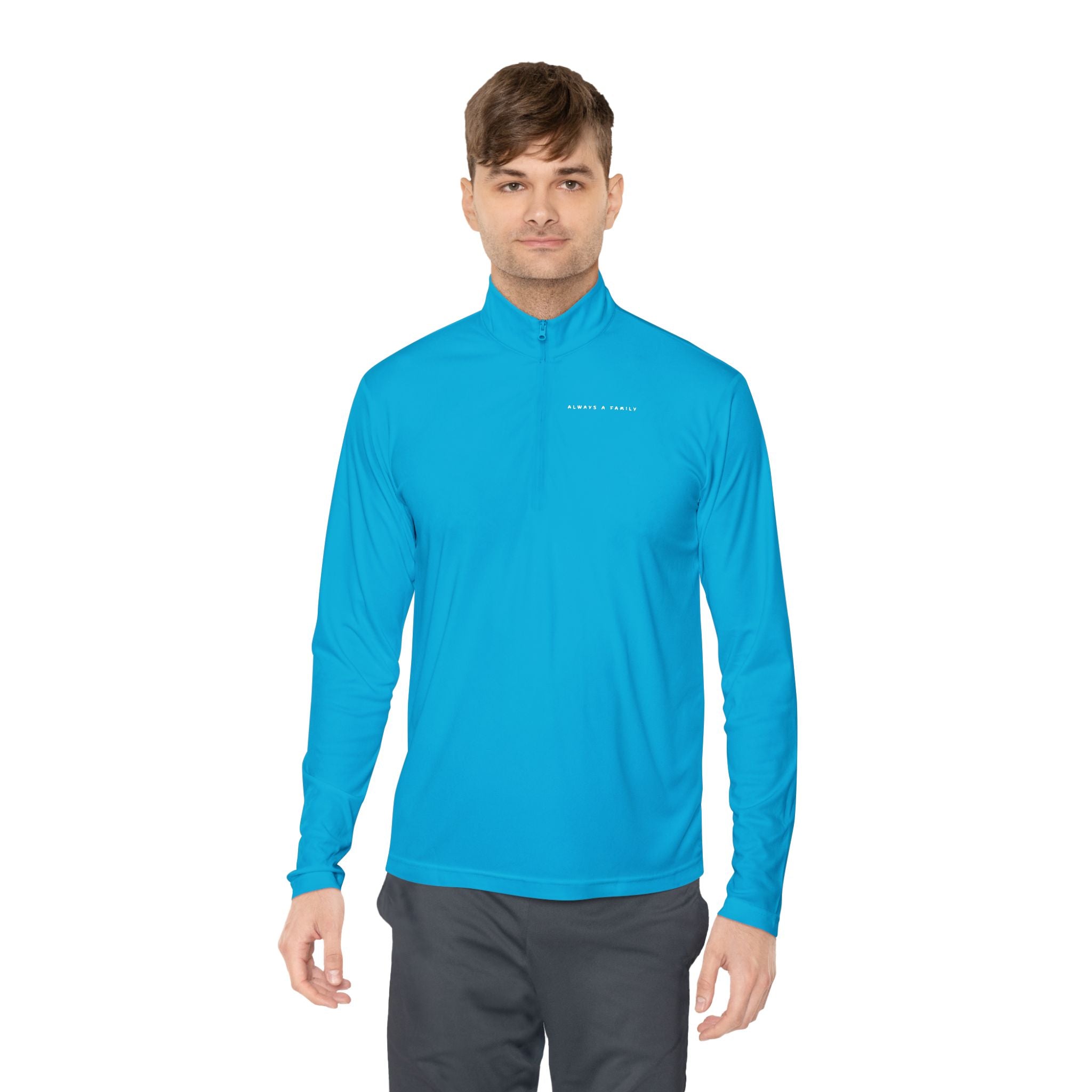 Quarter-Zip Pullover —started as friends became  Family Antlers Logo