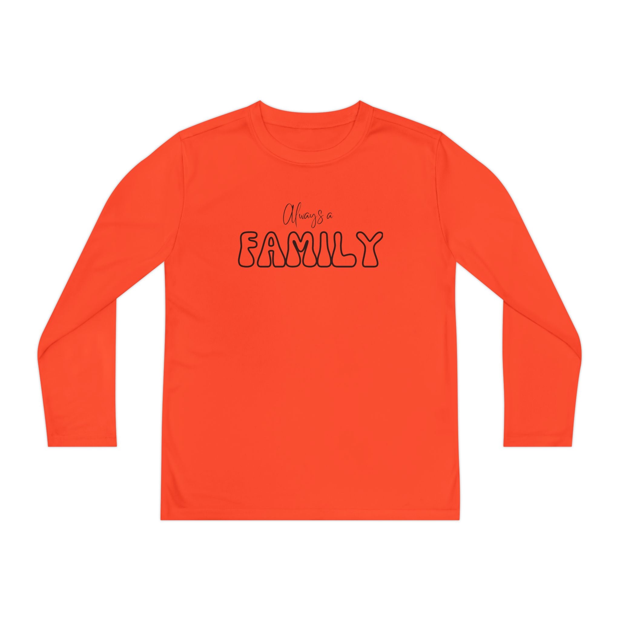 Youth Long Sleeve Tee — "Always a FAMILY" Graphic Kids Shirt
