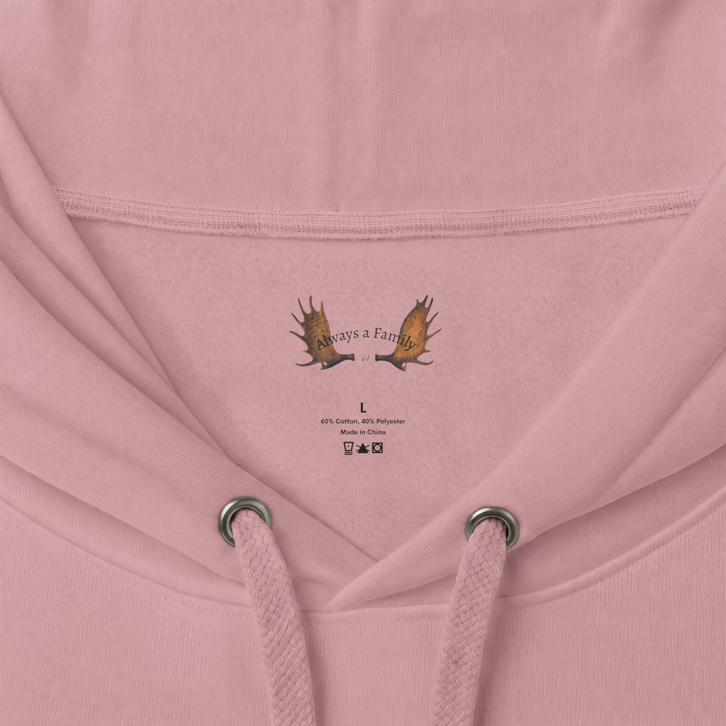 Always a Family Hoodie — Cozy White Script Family Sweatshirt