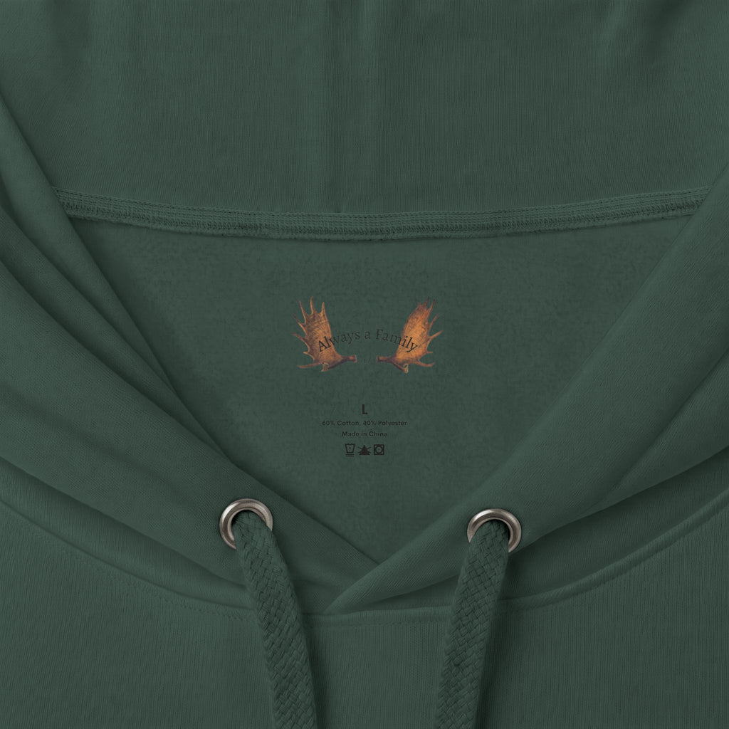 Always a Family Hoodie — Cozy White Script Family Sweatshirt