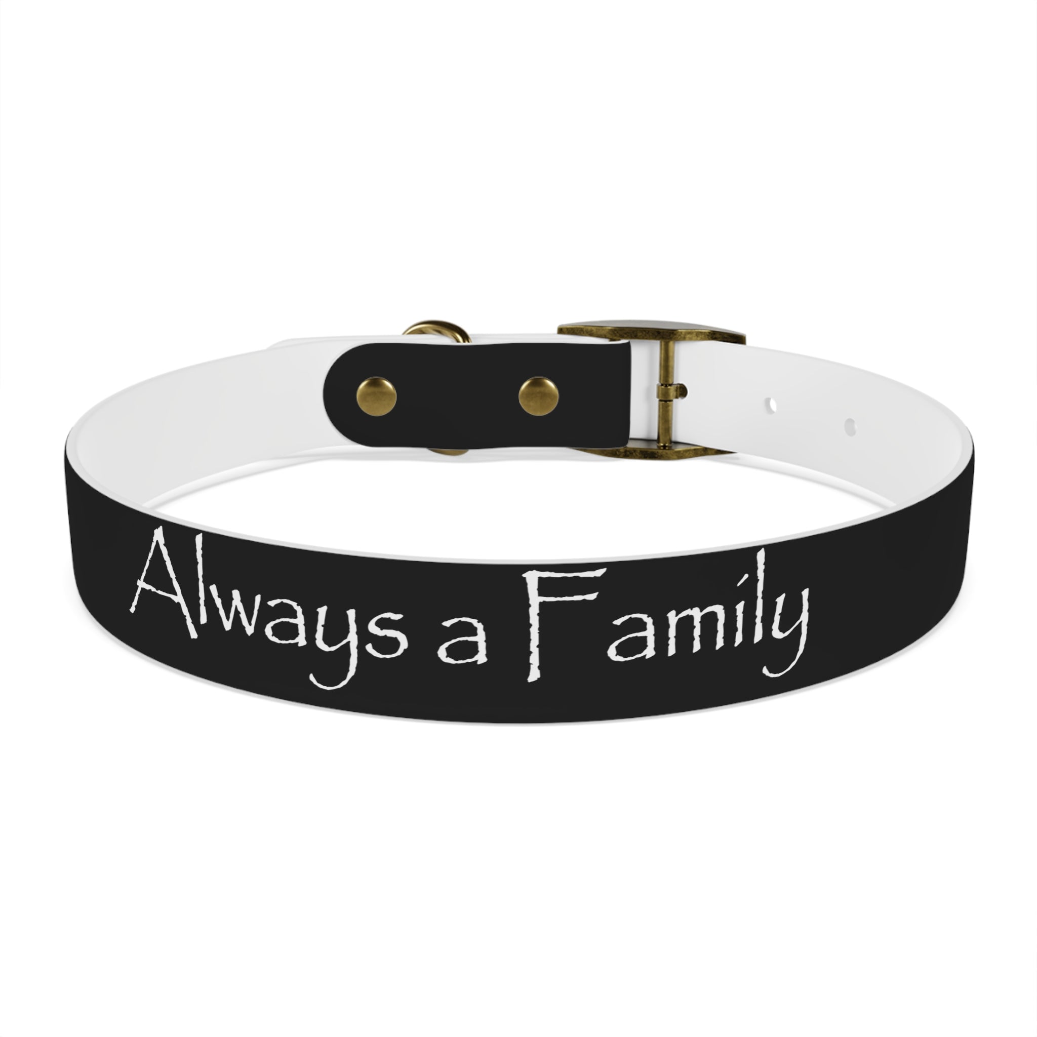 Dog Collar — "Always a Family" Personalized Black Chalkboard Pet Collar