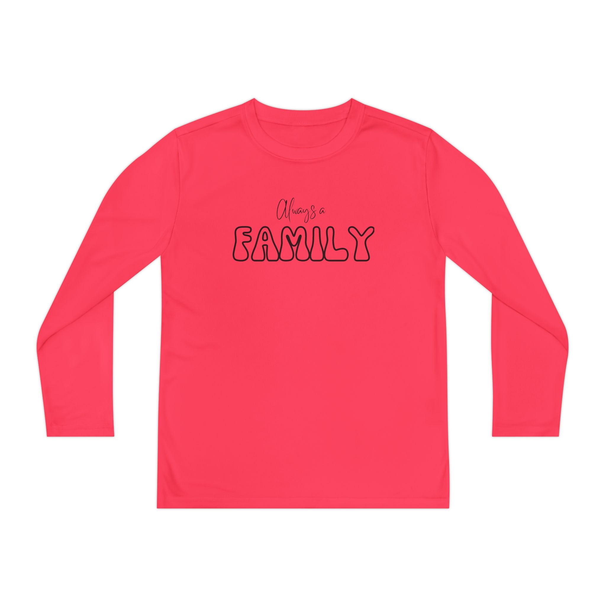 Youth Long Sleeve Tee — "Always a FAMILY" Graphic Kids Shirt