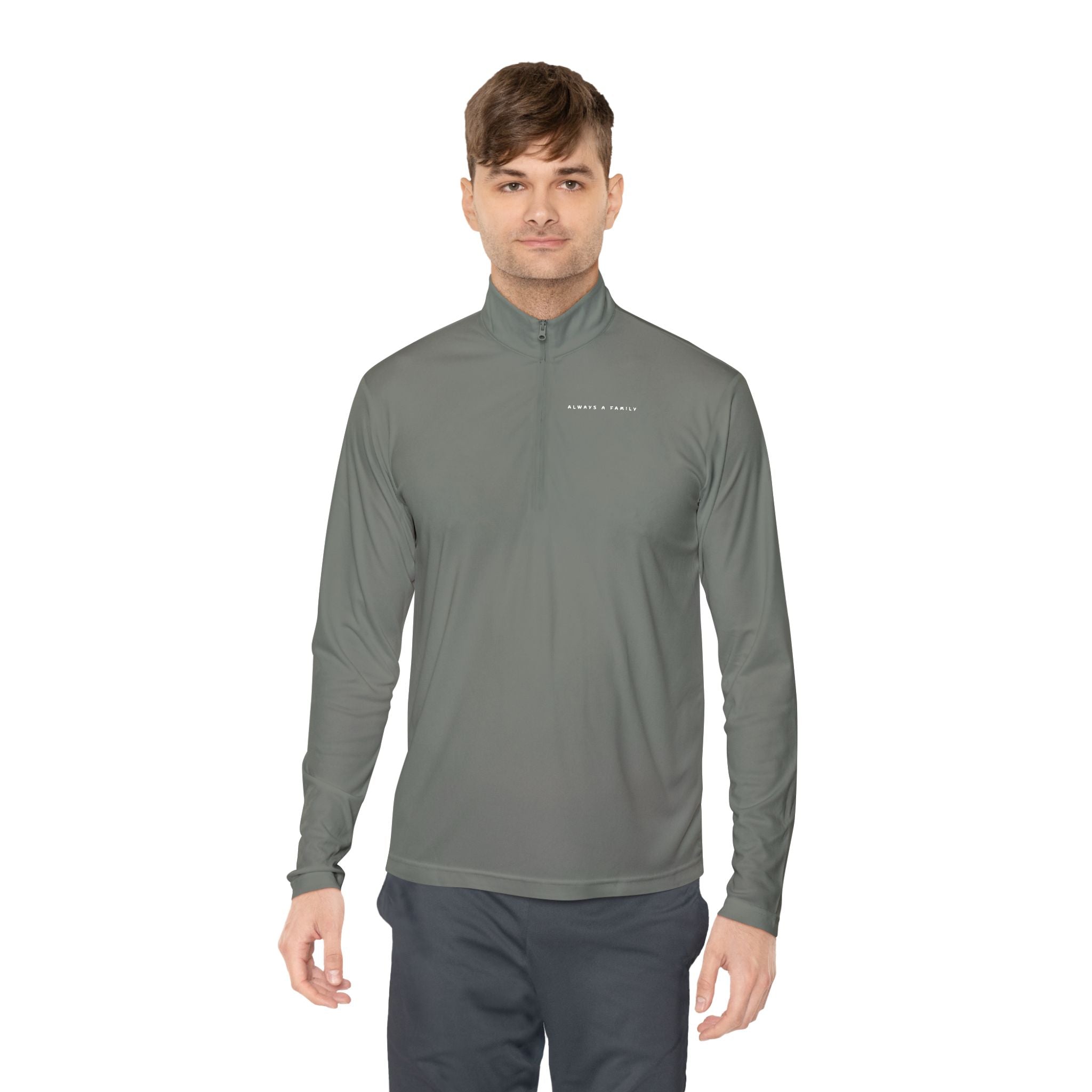 Quarter-Zip Pullover —started as friends became  Family Antlers Logo