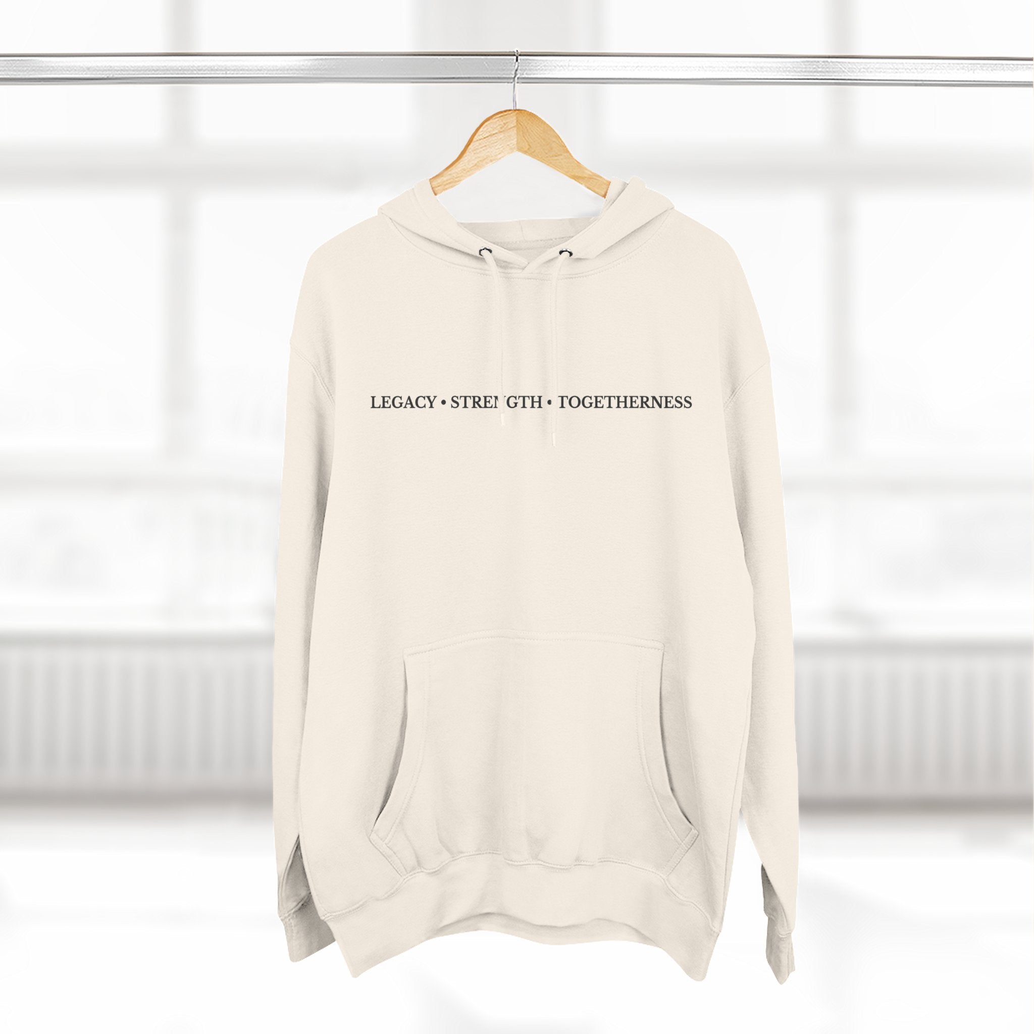 Moose Illustration Hoodie — "Always A Family" Graphic Fleece Hoodie