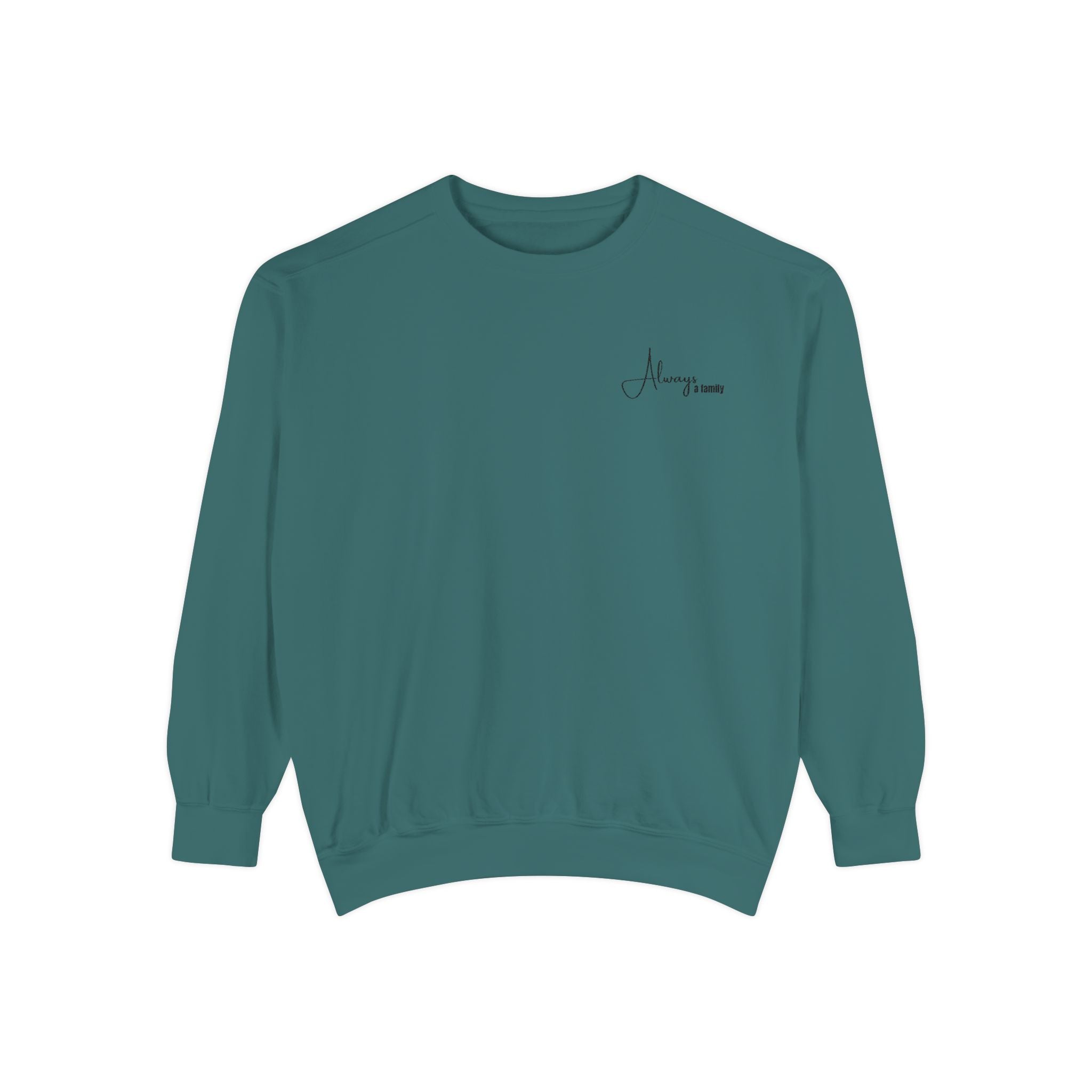 Minimalist 'Always' Script Sweatshirt — White Garment-Dyed Crewneck