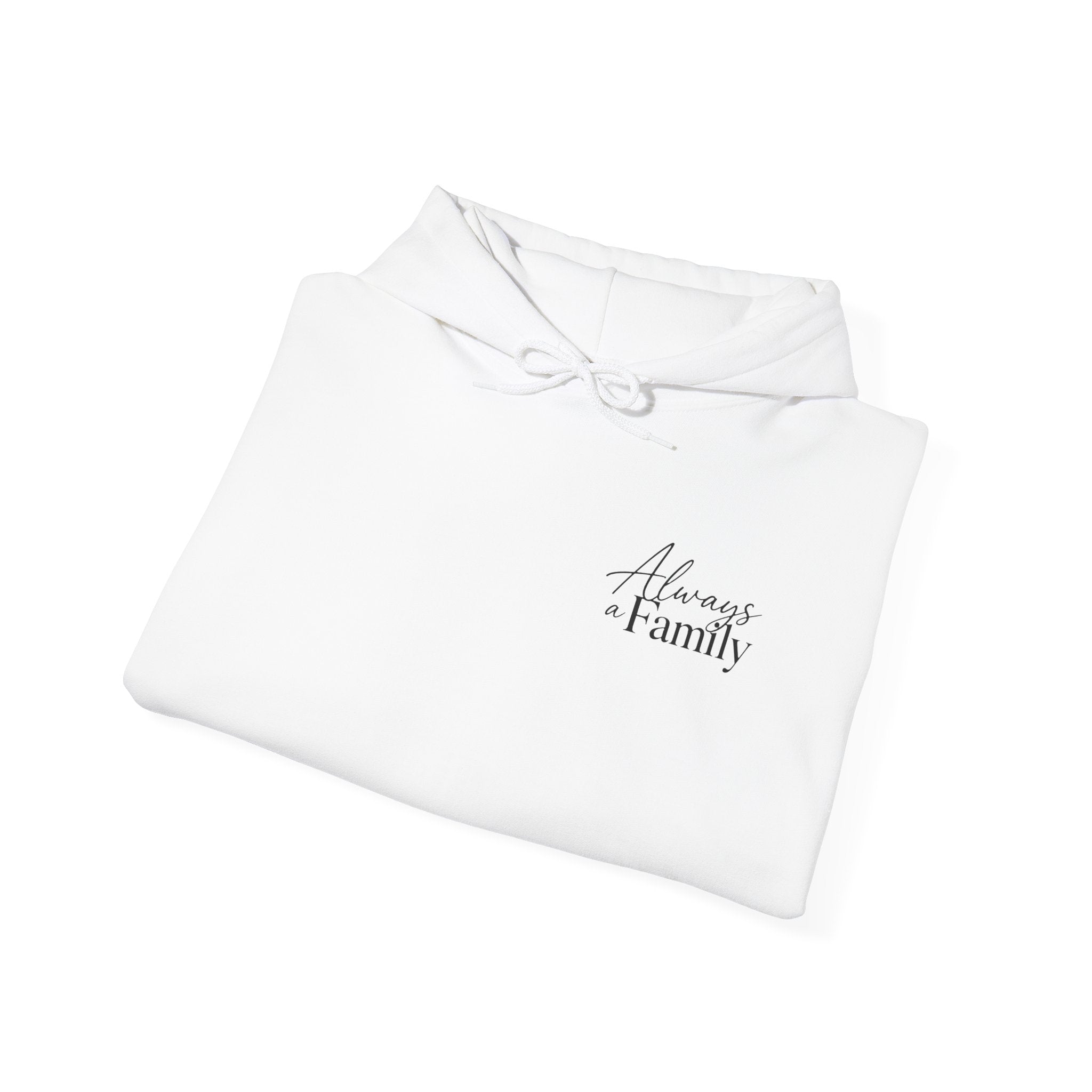 Hoodie — "Always a Family" Christmas Moose Antler Tree Holiday Hoodie