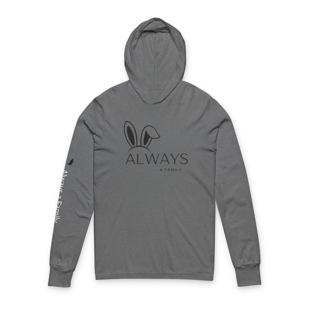 Always Bunny Hooded Long Sleeve Tee — Lightweight Hooded Tee with Bunny Ears Graphic