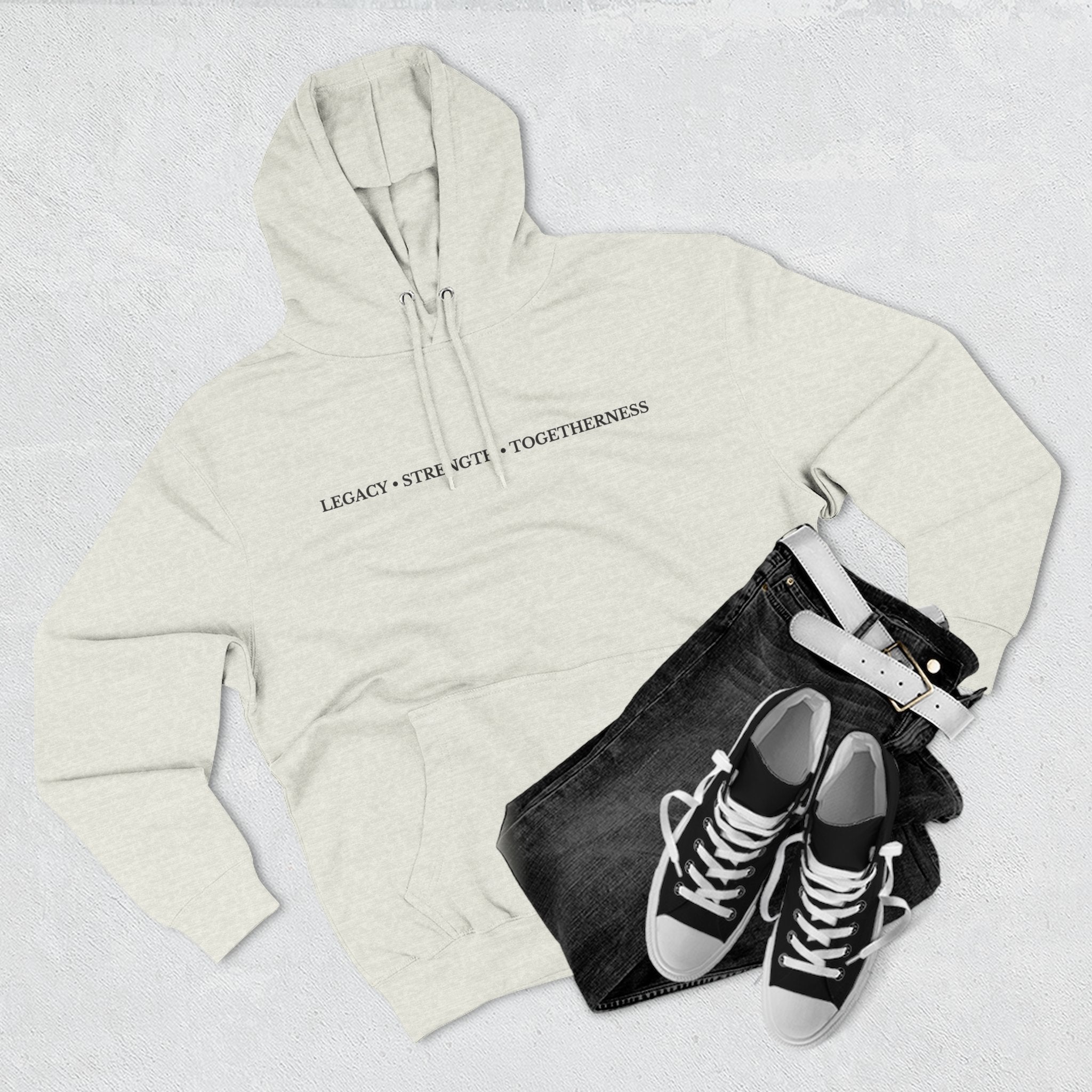 Moose Illustration Hoodie — "Always A Family" Graphic Fleece Hoodie