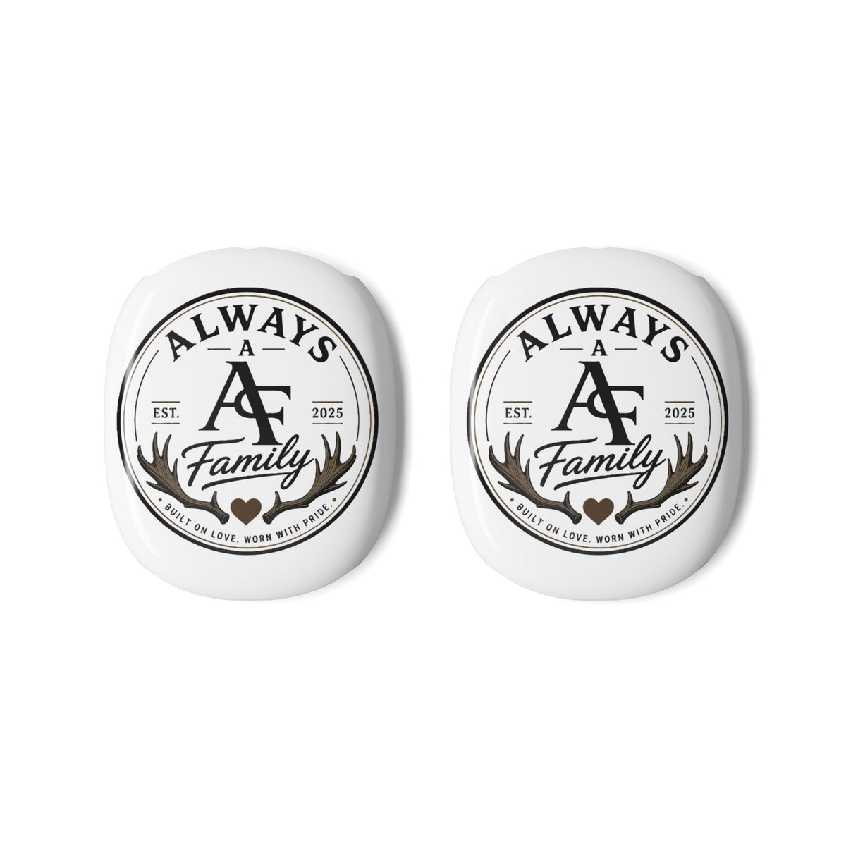 Family Crest AirPod Max Earcup Covers — "Always A Family" Personalized Design
